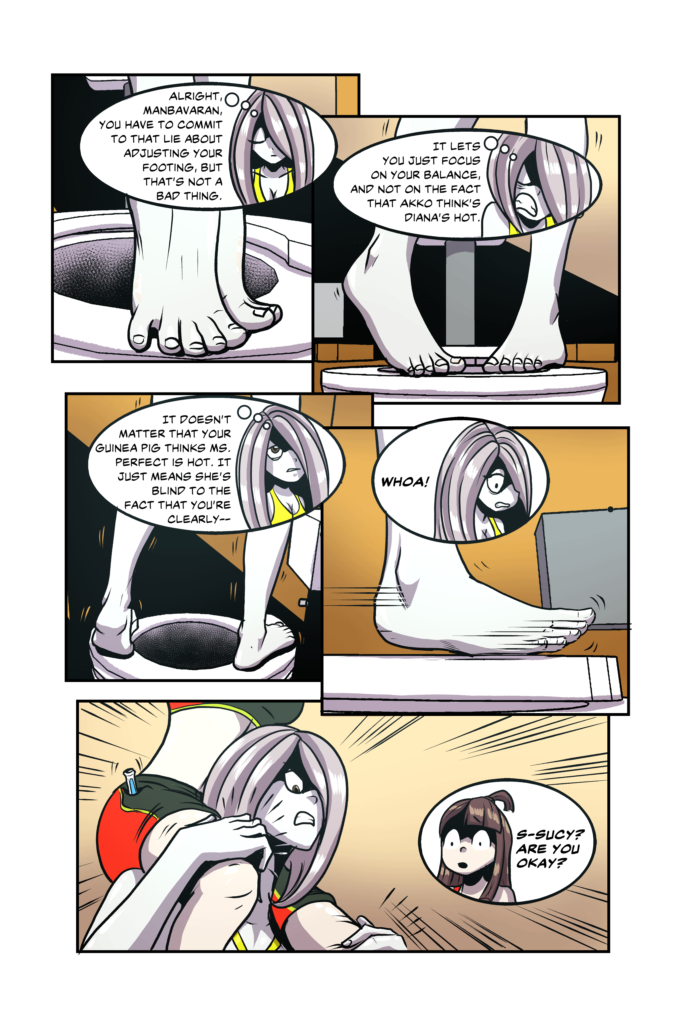 Akko Kagari, Sucy Manbavaran, Diana Cavendish and the blue team in LWA: Bathroom Incident Pages 50-69(RamenSquad) [Little Witch Academia] - RamenSquad