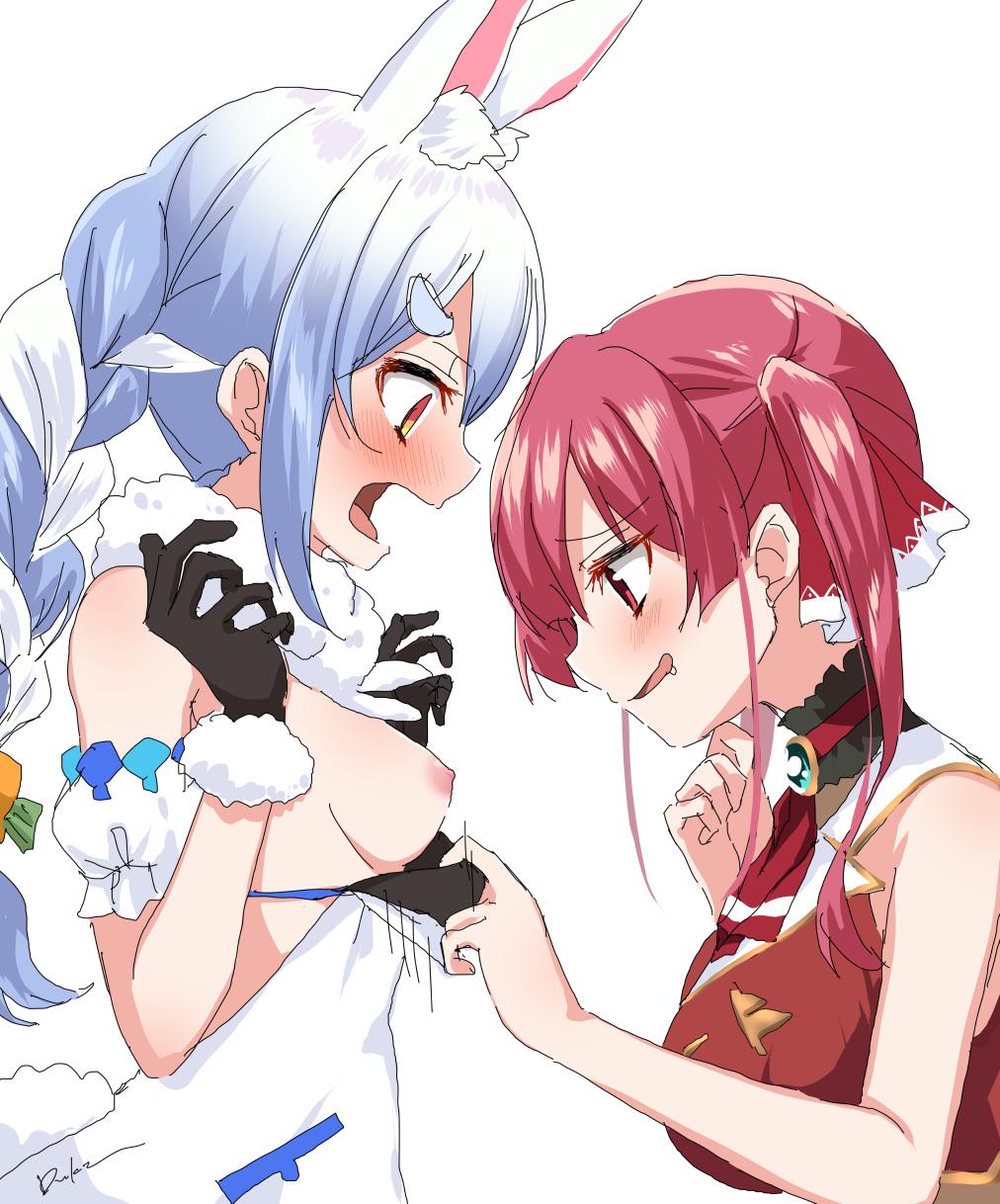 Can’t resist the perky Pekotitties (ウサギ公爵) [Hololive] - ウサギ公爵