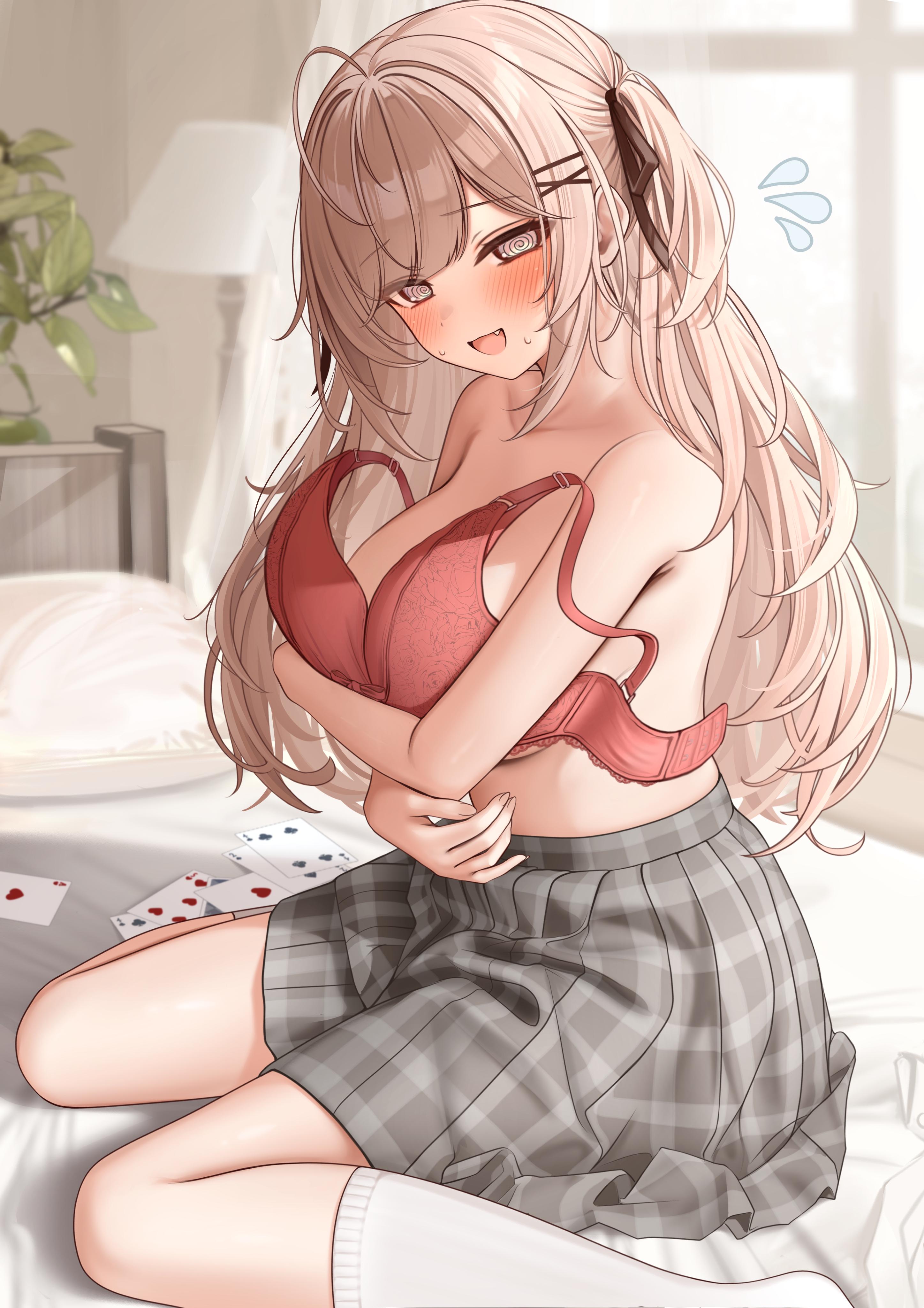 Playing strip poker (EmbarrassedHentai Anime GIF)