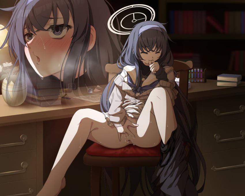 Relaxing after a long day (MasturbationHentai Anime GIF)