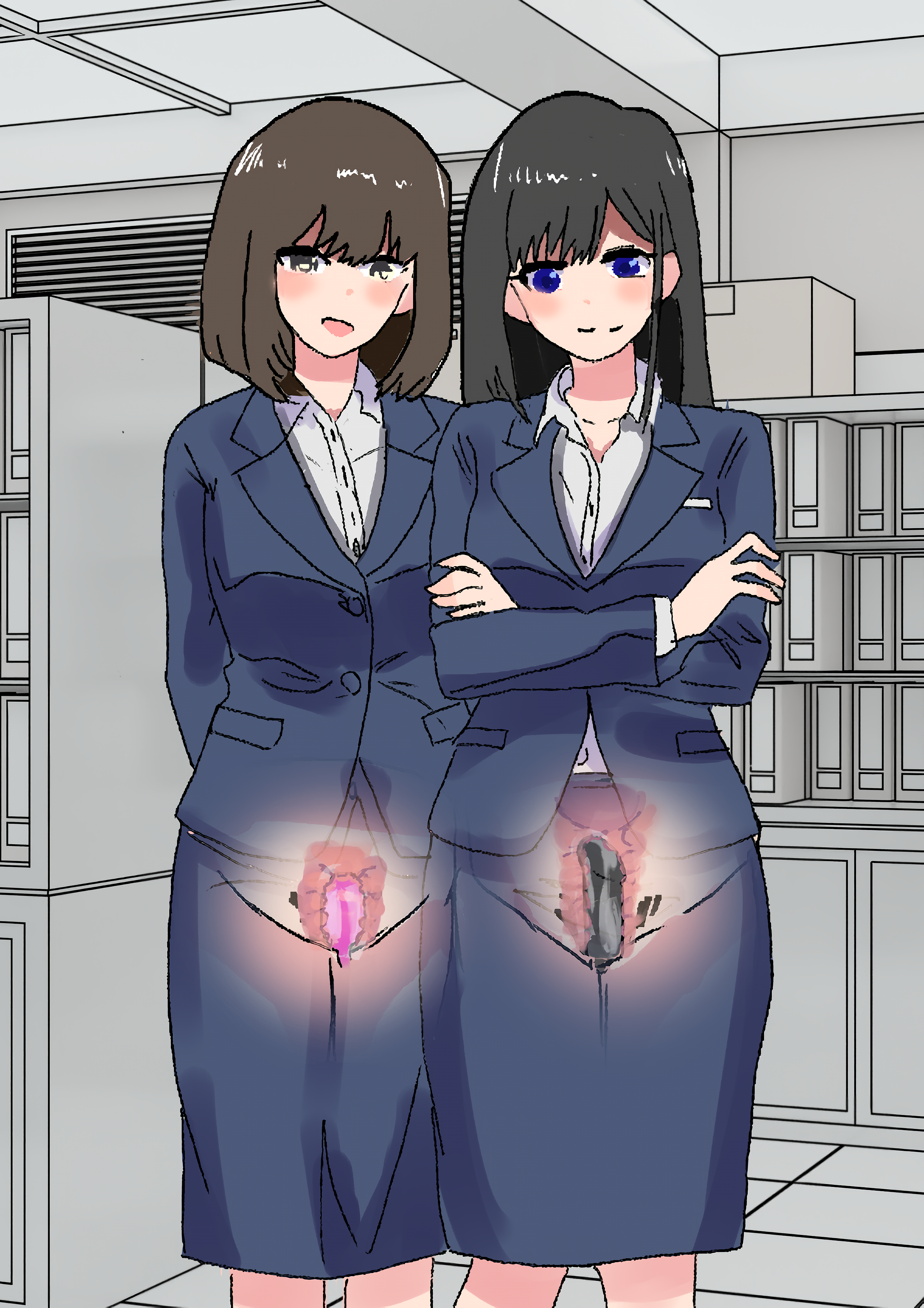 Sneaky Office Ladies (MasturbationHentai Anime GIF)