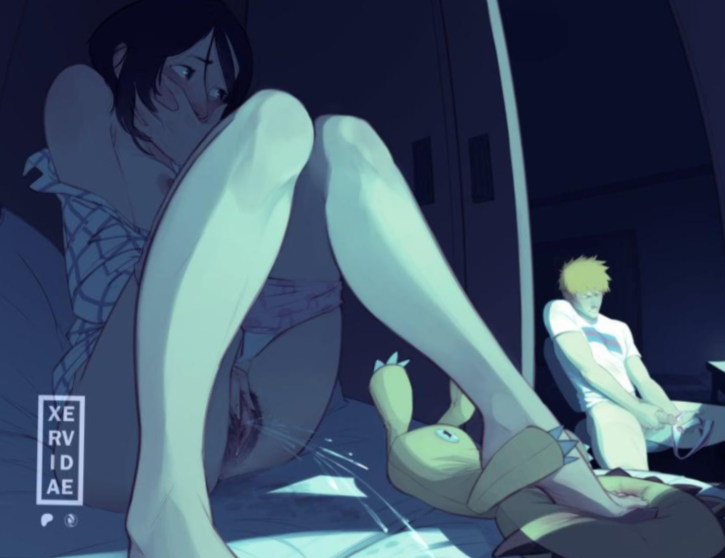 Observation of panty misuse (MasturbationHentai Anime GIF)