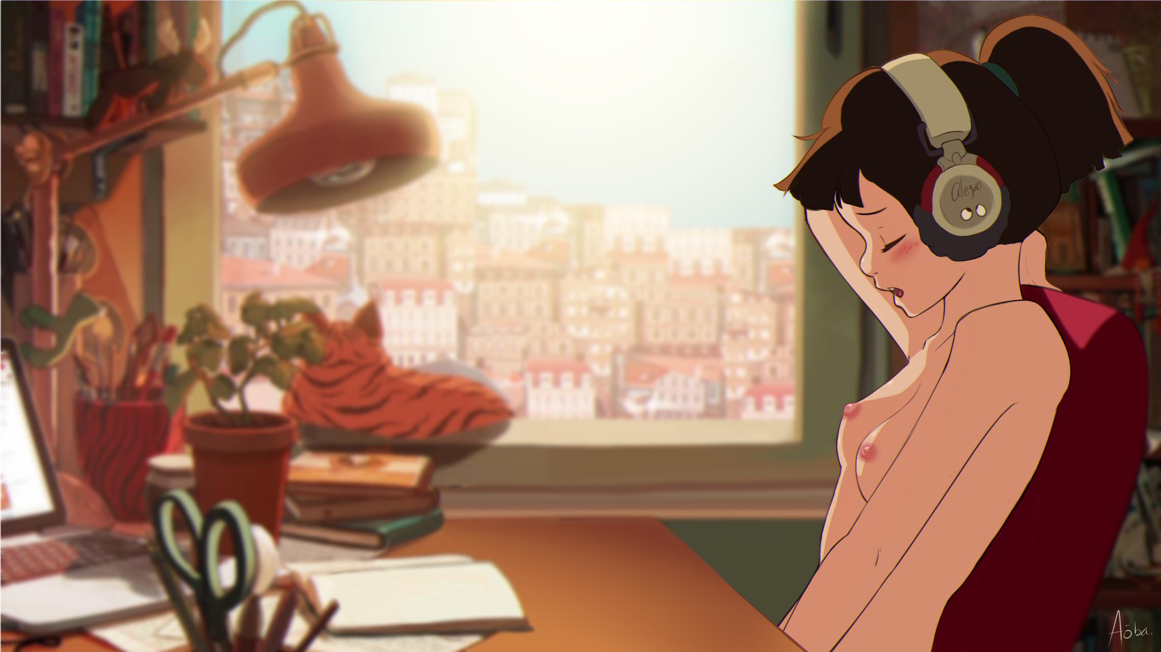 Lofi girl (MasturbationHentai Anime GIF)