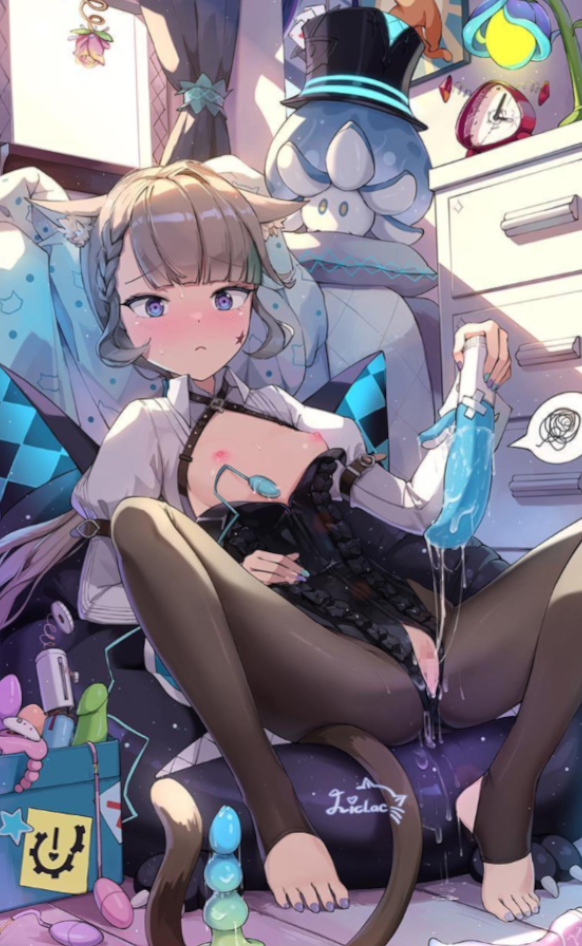 new toy, new fun for Lynette (MasturbationHentai Anime GIF)