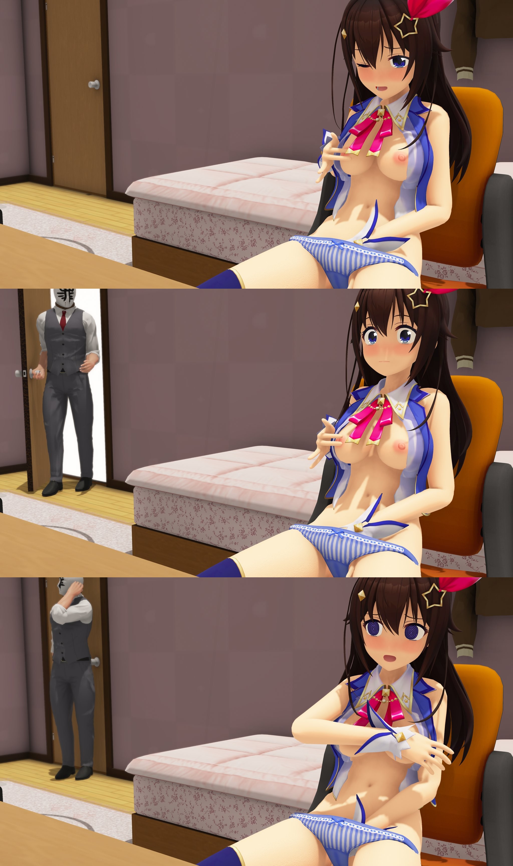 Getting caught red-handed (MasturbationHentai Anime GIF)