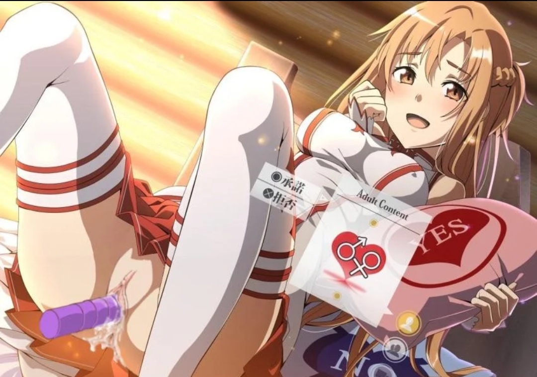 Asuna playing with Mods (MasturbationHentai Anime GIF)