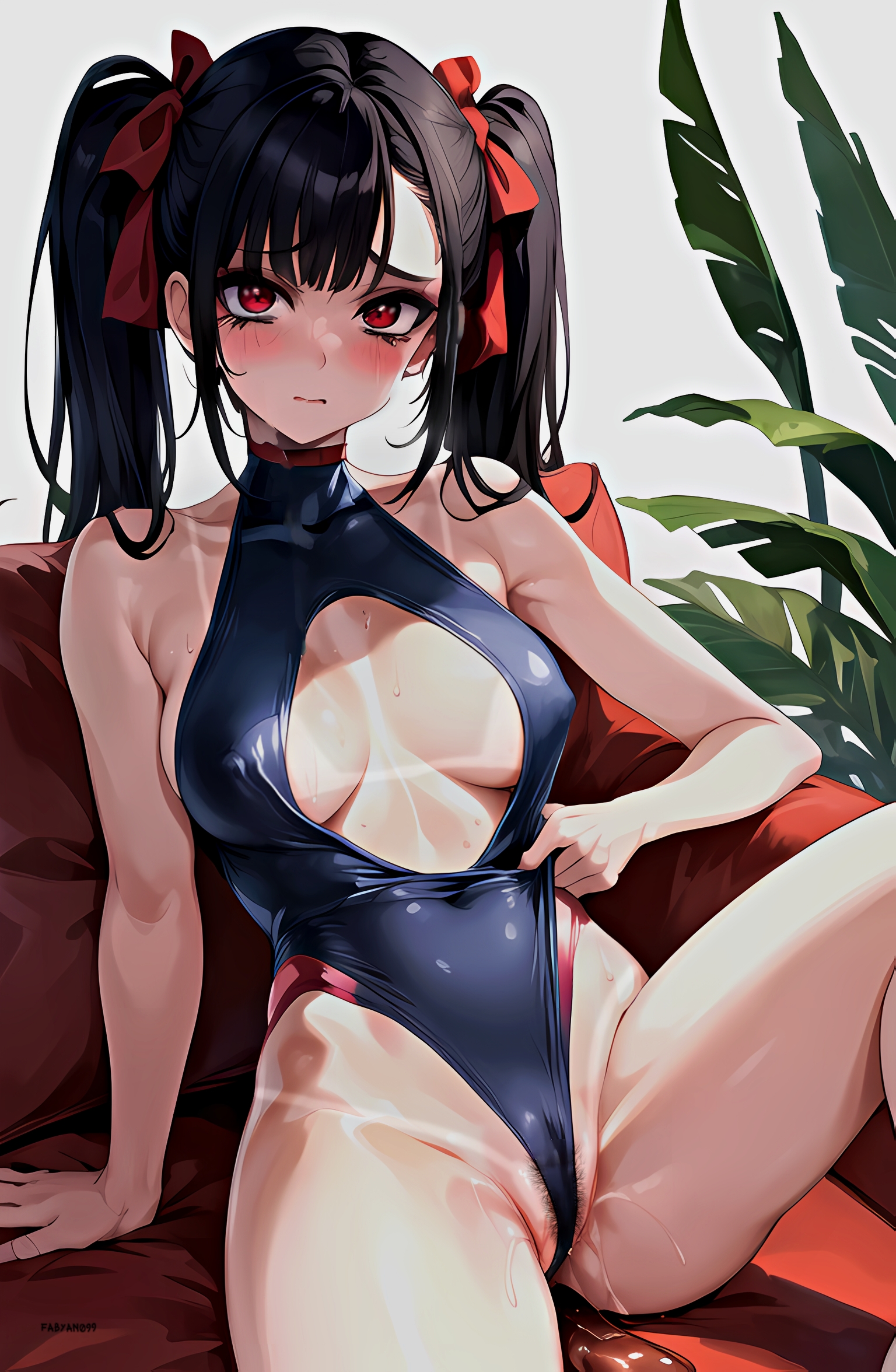 My stepsister in a private moment. (MasturbationHentai Anime GIF)