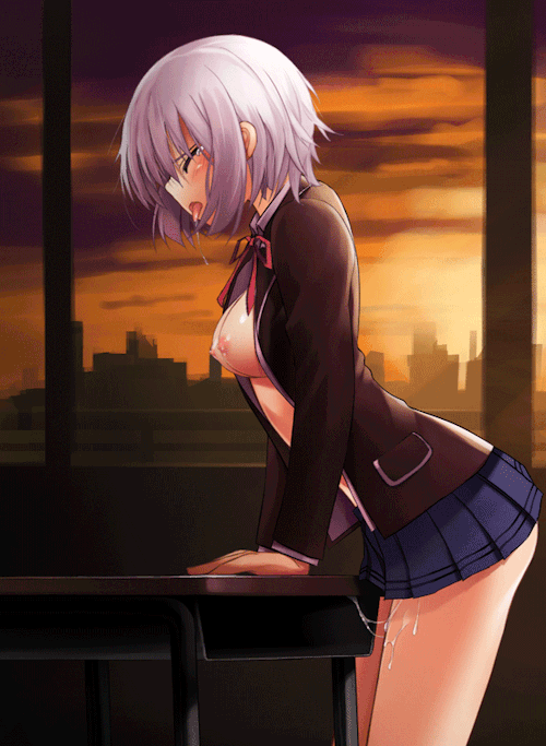 In the sunset setup it looks amazing (MasturbationHentai Anime GIF)
