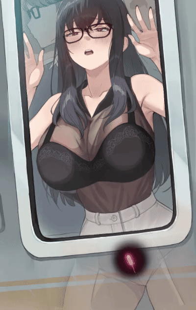 Exhibitionist with vibrator on train (MasturbationHentai Anime GIF)