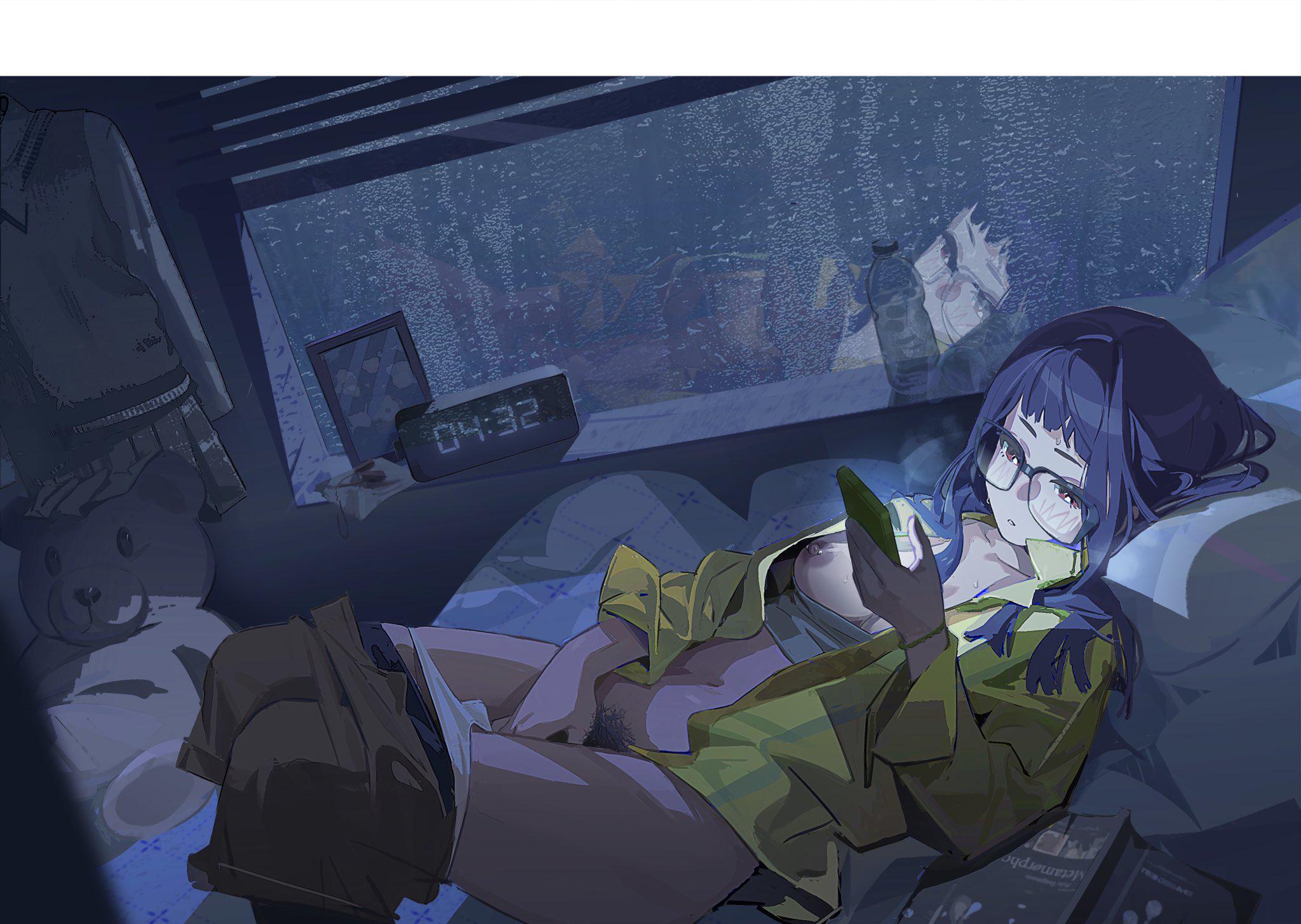 4:30 in the morning (MasturbationHentai Anime GIF)