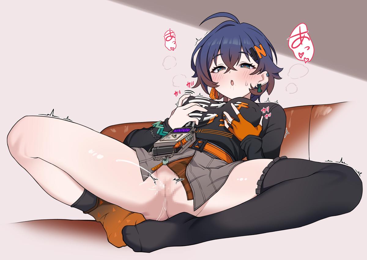 Squirting from nipple stimulation (MasturbationHentai Anime GIF)