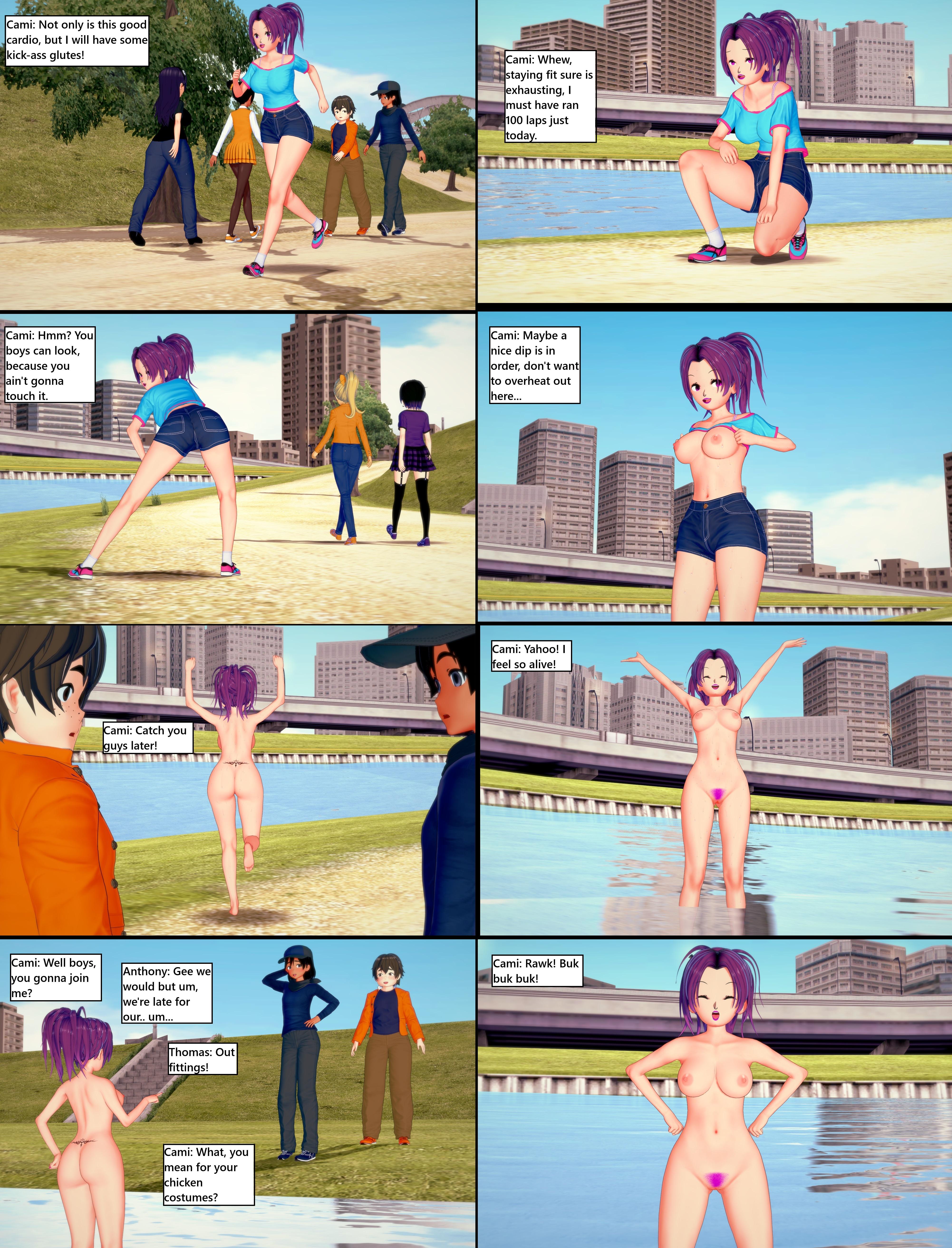 Cami's Joggin' Jugs (Public Hentai Anime GIF)
