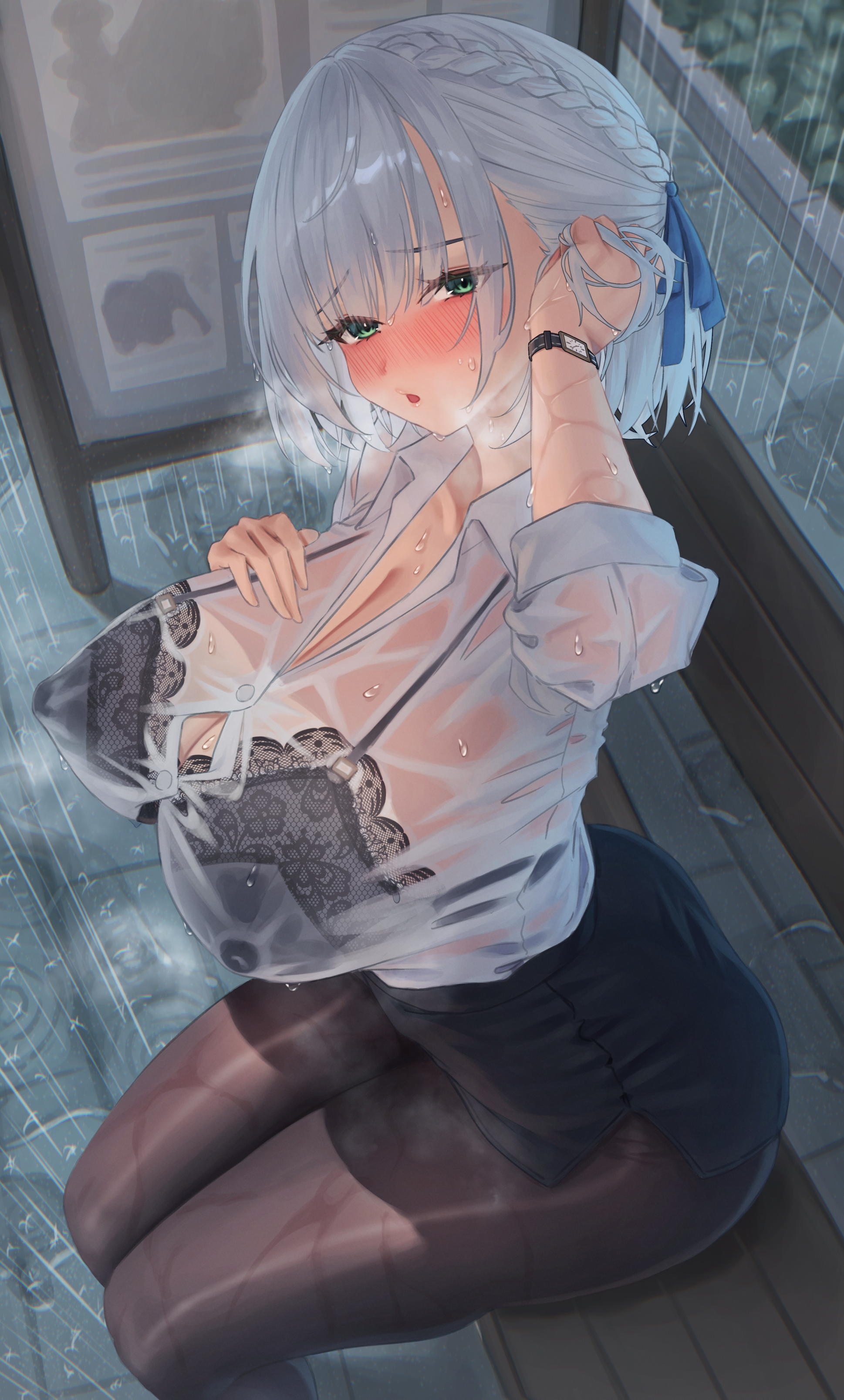 Sudden downpours are hard to predict (Public Hentai Anime GIF)