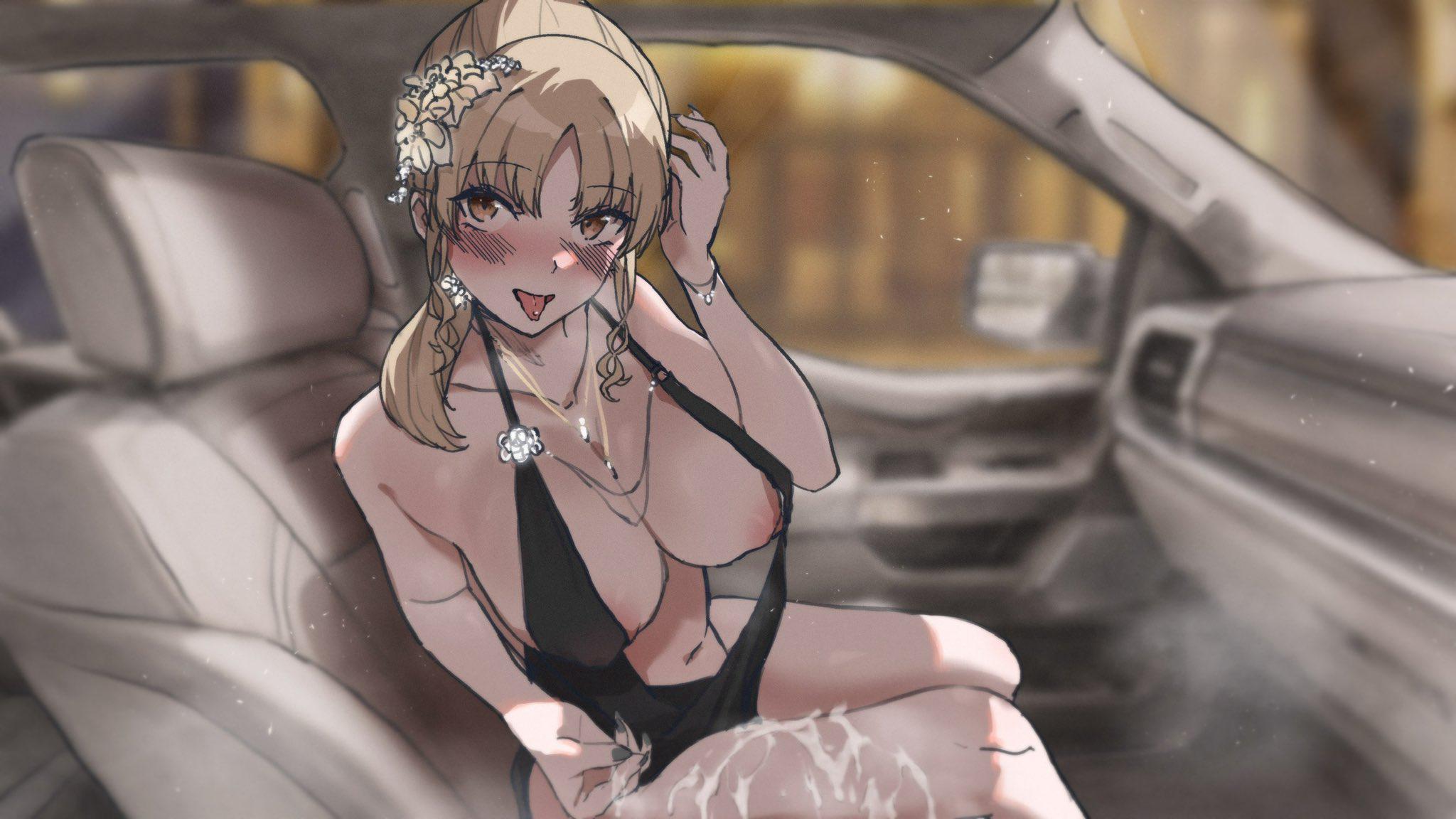 A little snack before the dinner event (Public Hentai Anime GIF)
