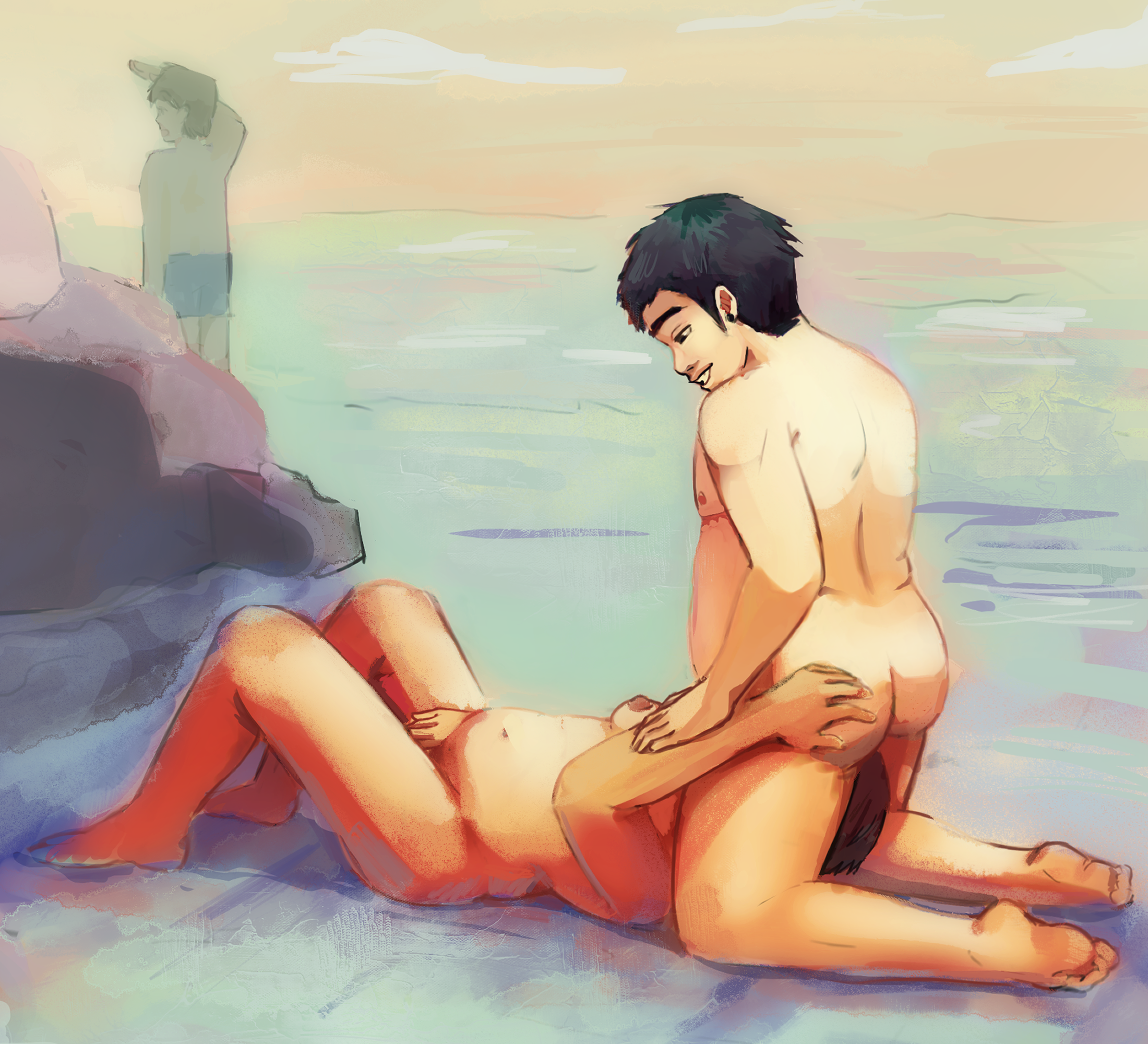 Beach snack (Public Hentai Anime GIF)