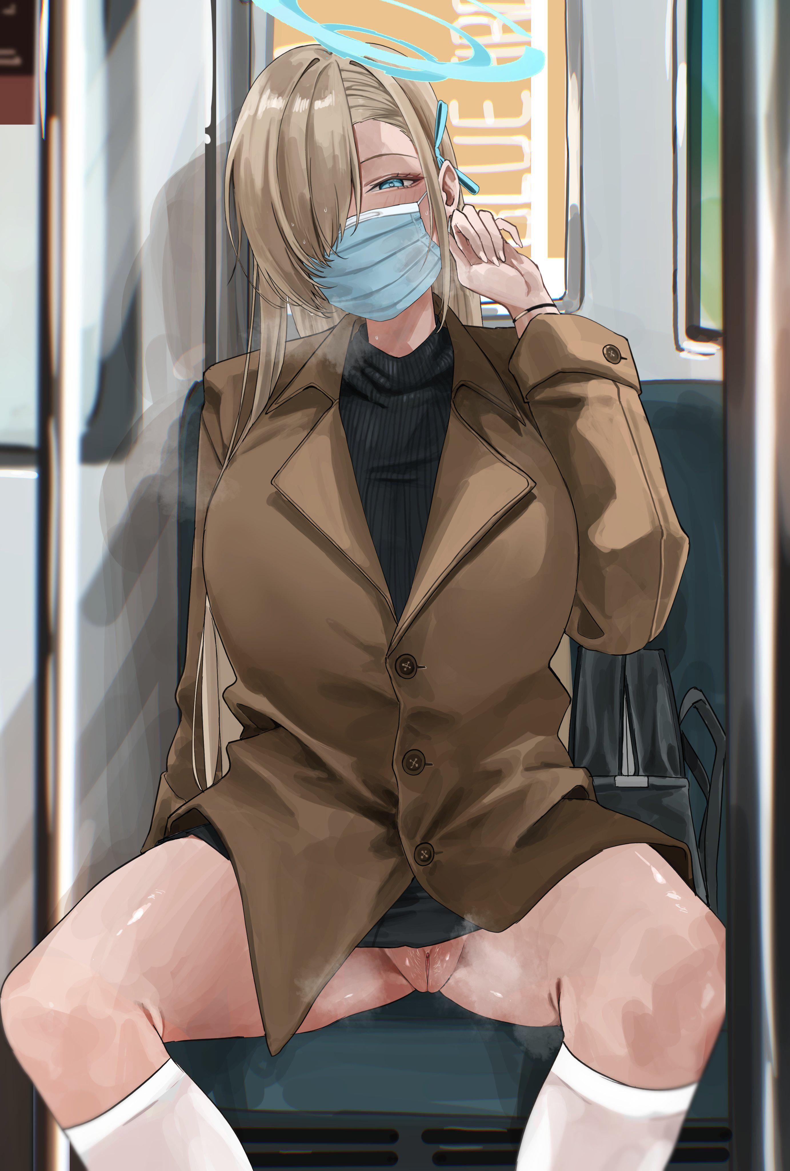 No panties (Public Hentai Anime GIF)