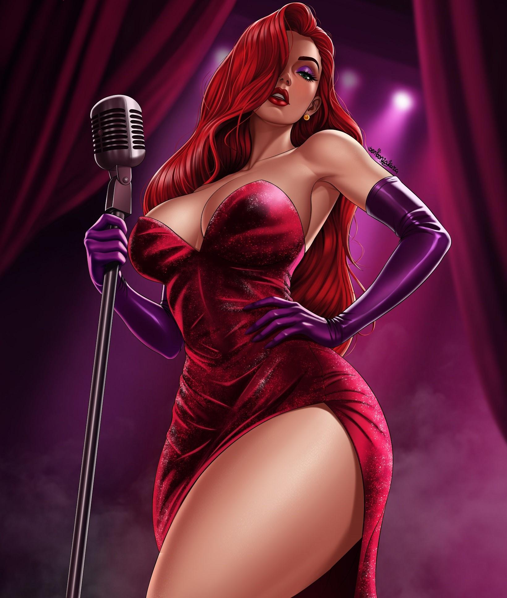 Jessica Rabbit revealing her leg (SenbonzakuraArt) - SenbonzakuraArt