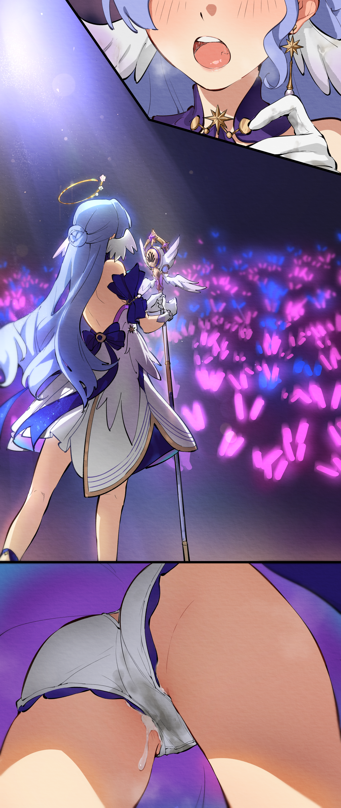 Her little secret in front of thousands of adoring eyes (Public Hentai Anime GIF)