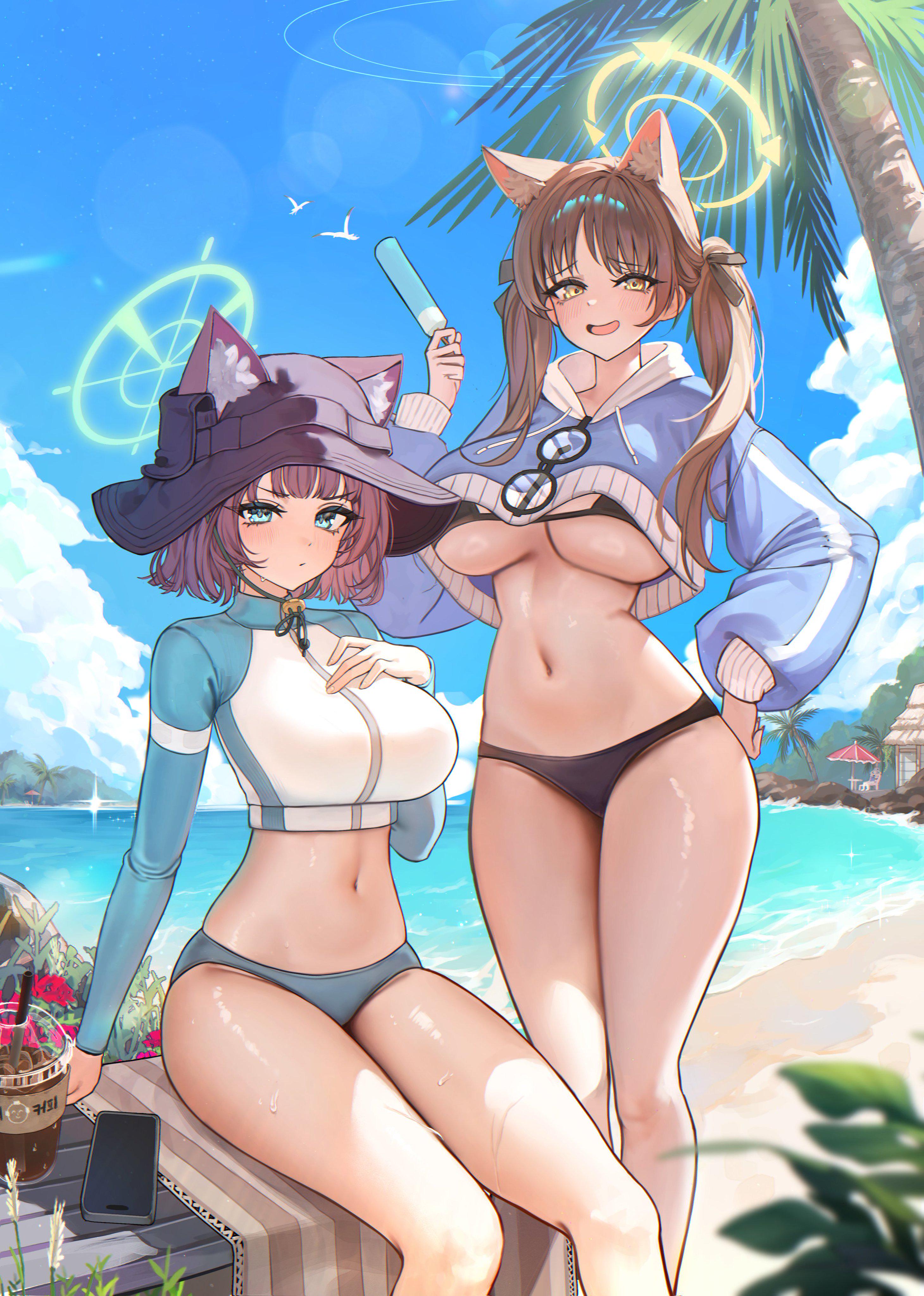 Neko Saki and Moe [Blue Archive] - Blue Archive