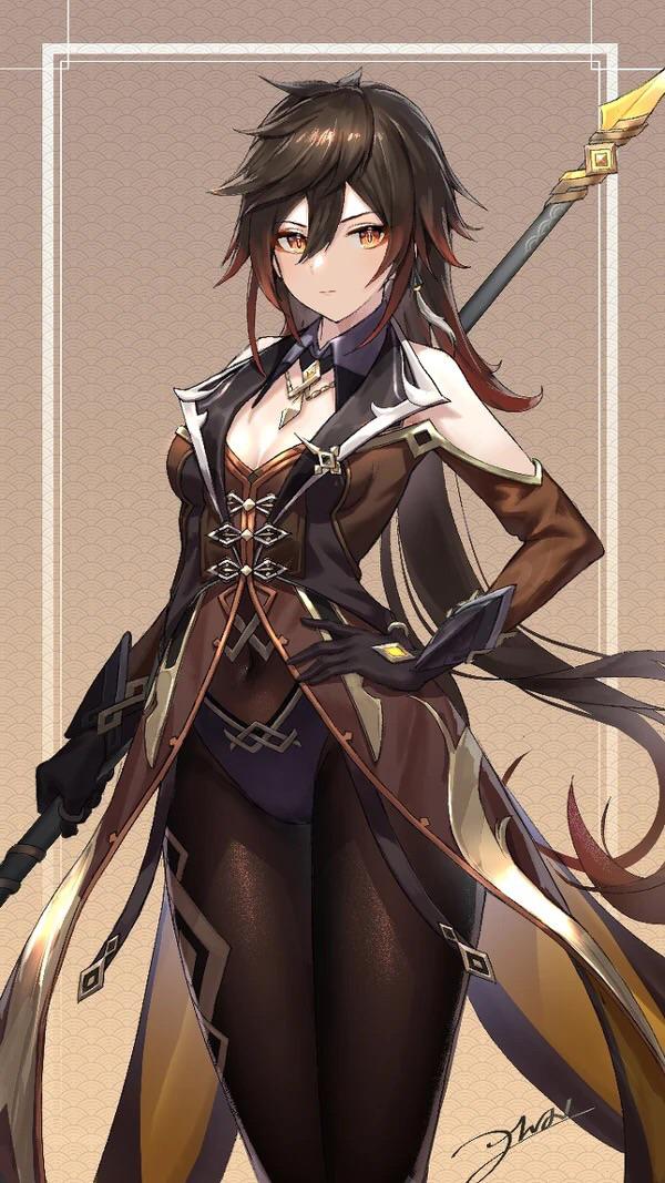 [Original] Genshin Impact Zhongli gender bend by 2wa - Original
