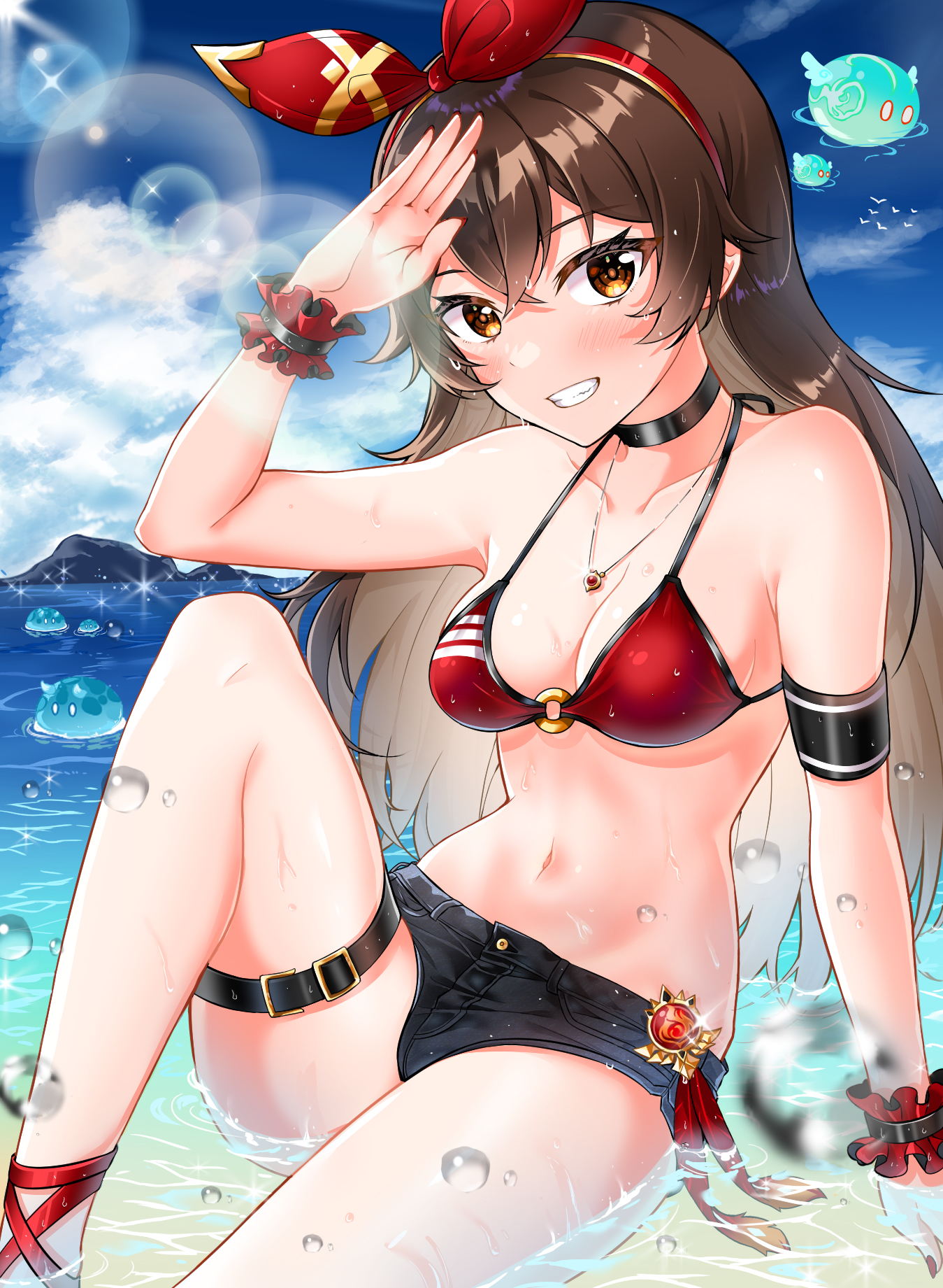 "Swimsuit Amber" - by [ゆいとんこつ] (Amber) - ゆいとんこつ