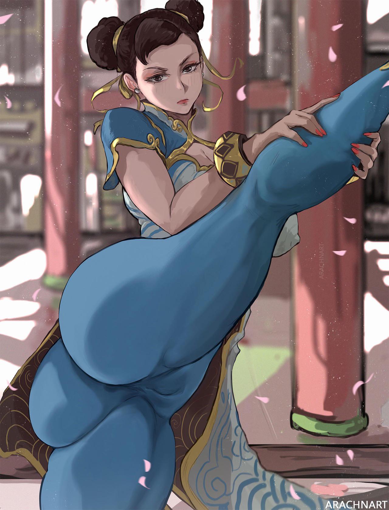Chun-Li’s flexibility is enticing, and she knows it (arachnart) [Street Fighter] - arachnart