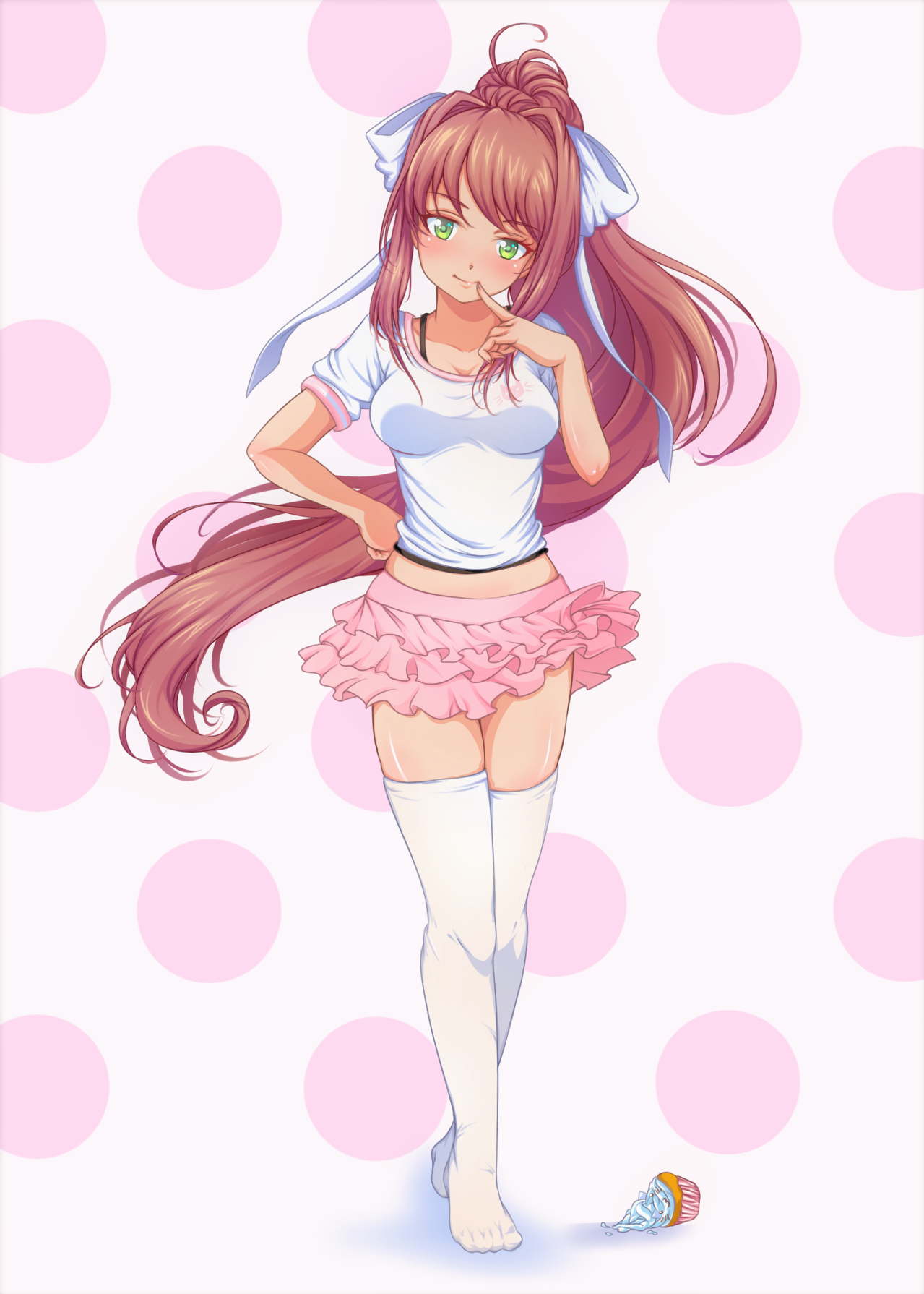 Monika in Natsuki's Clothes [Doki Doki Literature Club] [Artist: P-Nekoe] [X-post from /r/DDLC/] - Doki Doki Literature Club