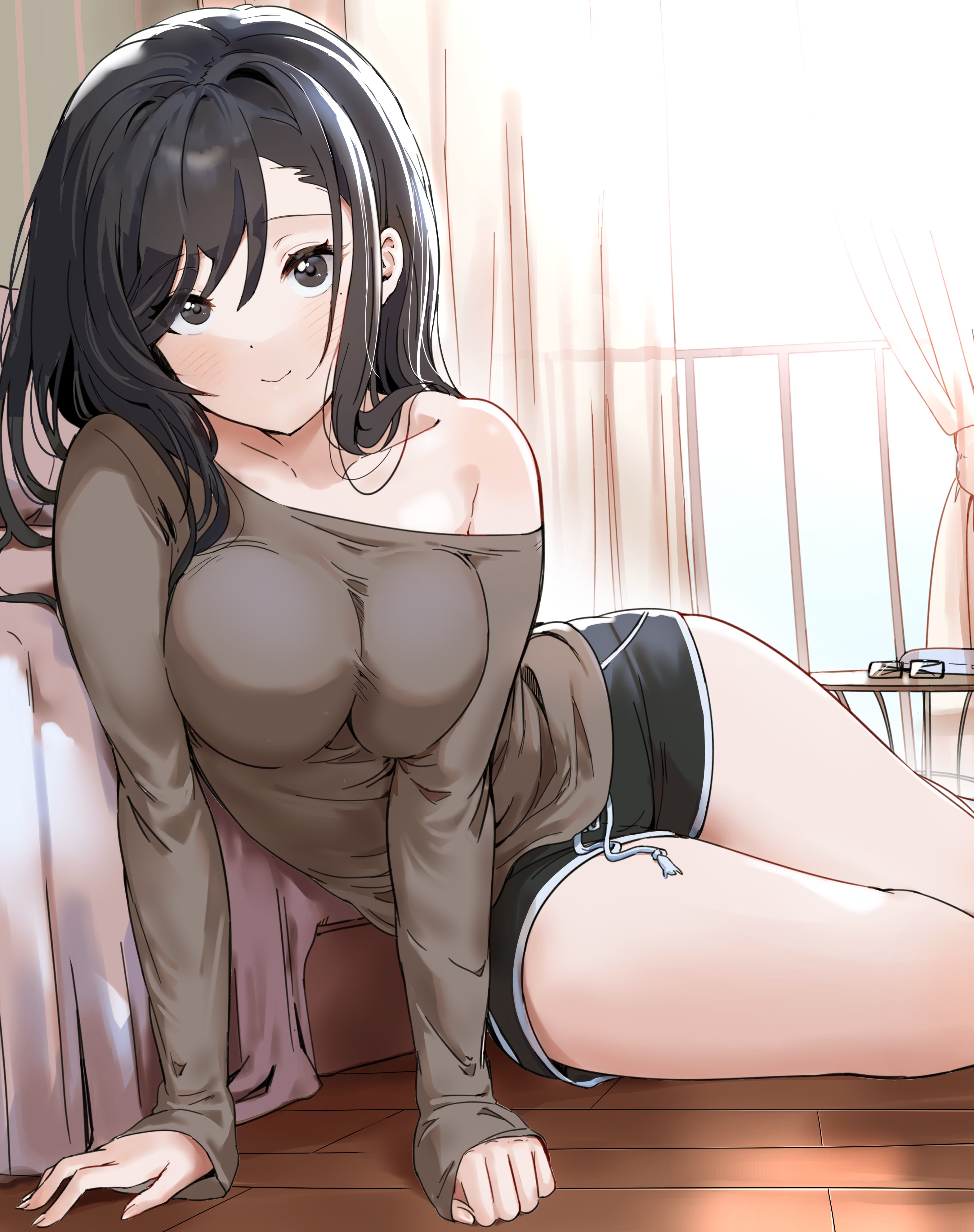 She invited you into her room (animelegs Anime GIF)