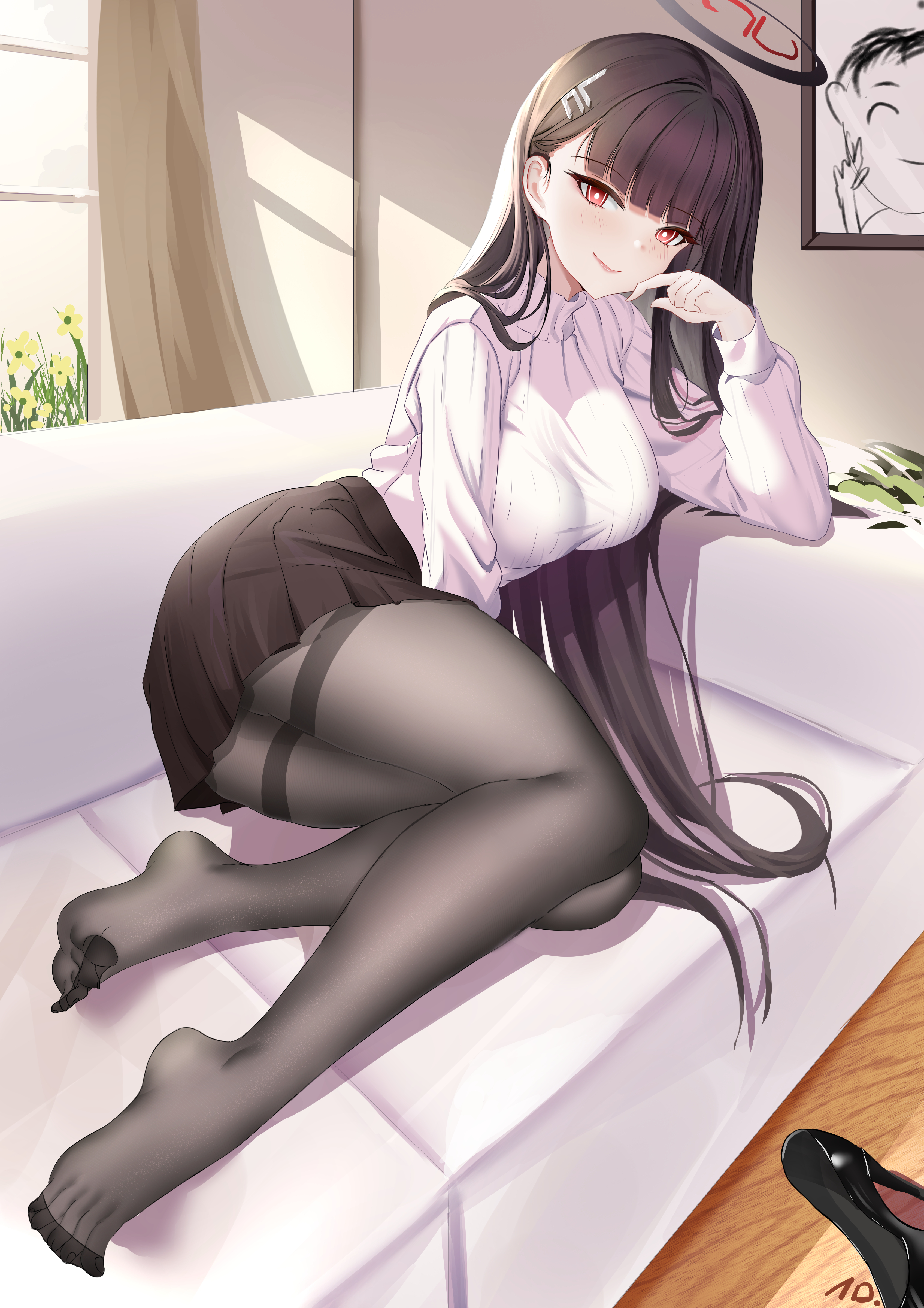 Rio laying on couch [Blue Archive] - Blue Archive