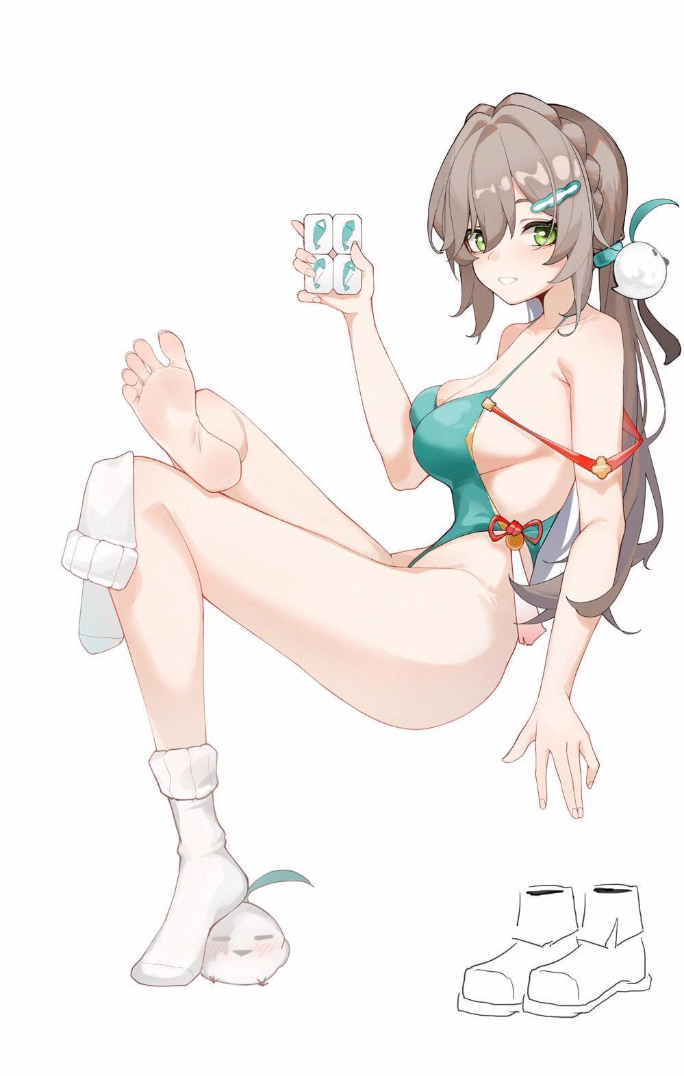 Qingque cute legs (animelegs Anime GIF)
