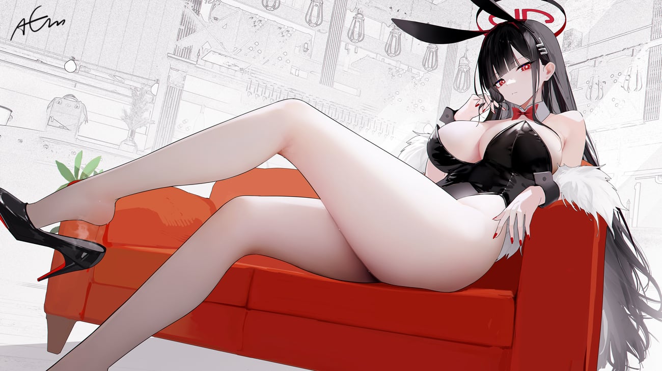 Rio with her legs (almost) crossed [Blue Archive] - almost