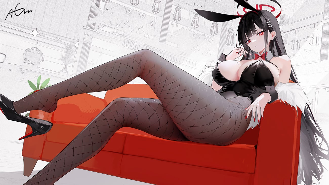 Rio with her legs (almost) crossed [Blue Archive] - almost