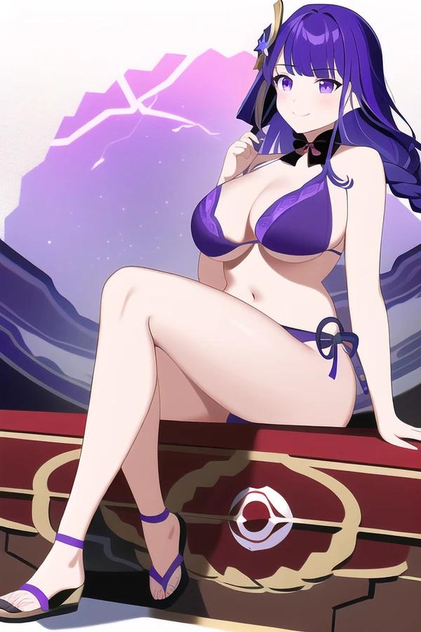 Raiden Shogun in bikini chibi [genshin impact] - genshin impact