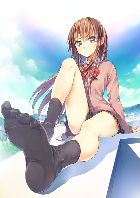 Sitting on the school's rooftop [Original] - Original