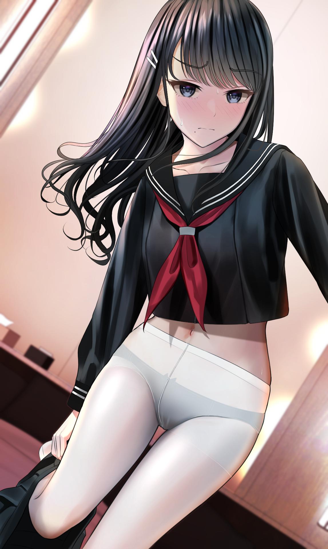 She's stripping for you (animelegs Anime GIF)