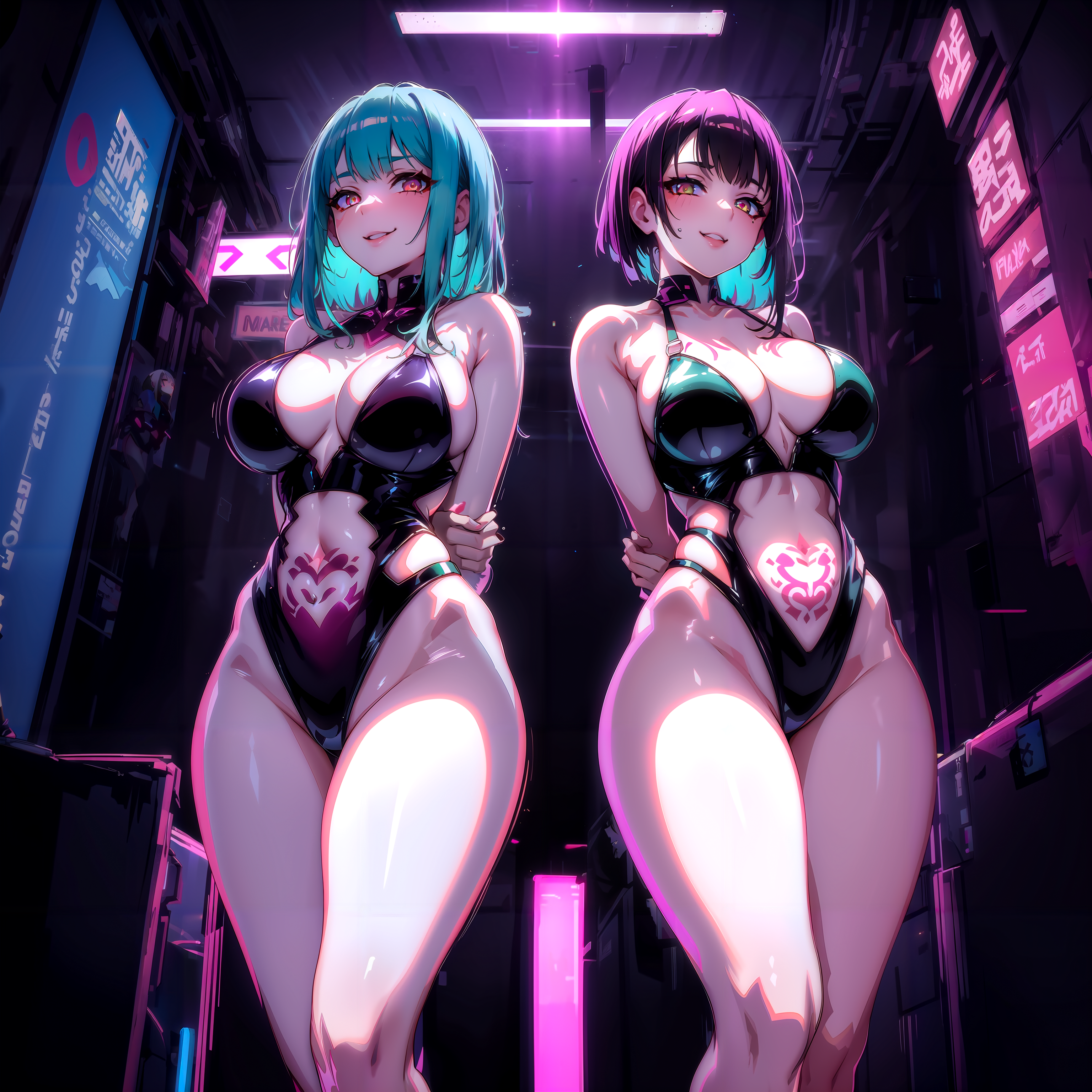 Cyberpunk: Neon Light District #1 -「AI Anime Art」 (animelegs Anime GIF)