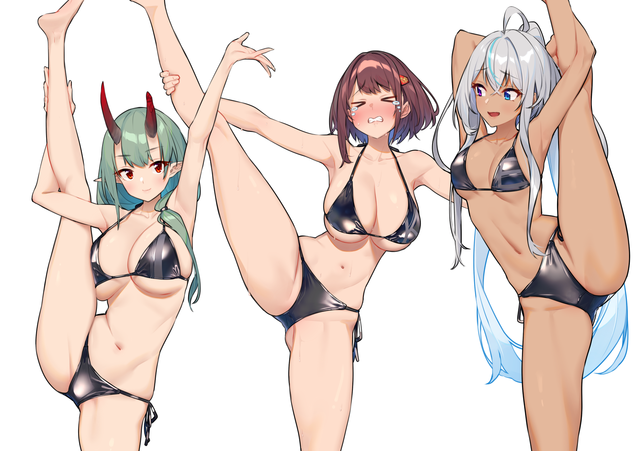 Three babes doing the standing split (Baffu) [Original] - Baffu