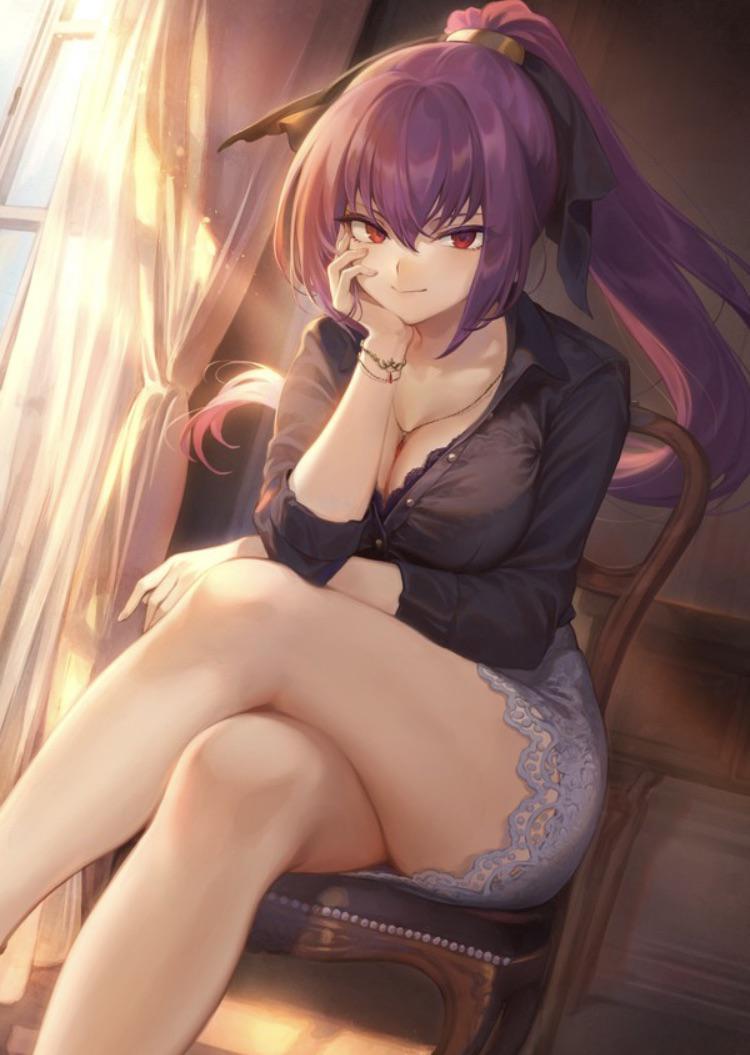 Hot chick crossing her thicc sexy legs[mashu] - mashu