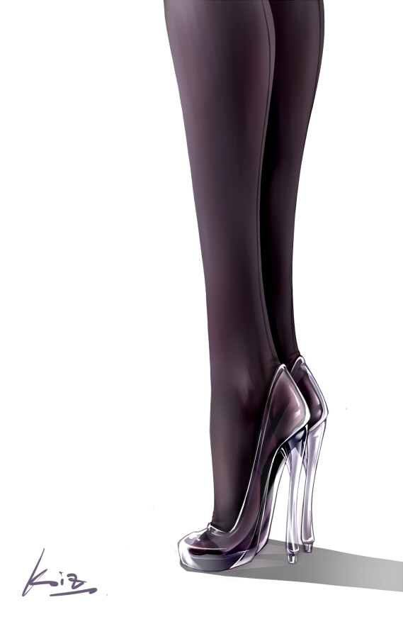 Clear heels (animelegs Anime GIF)