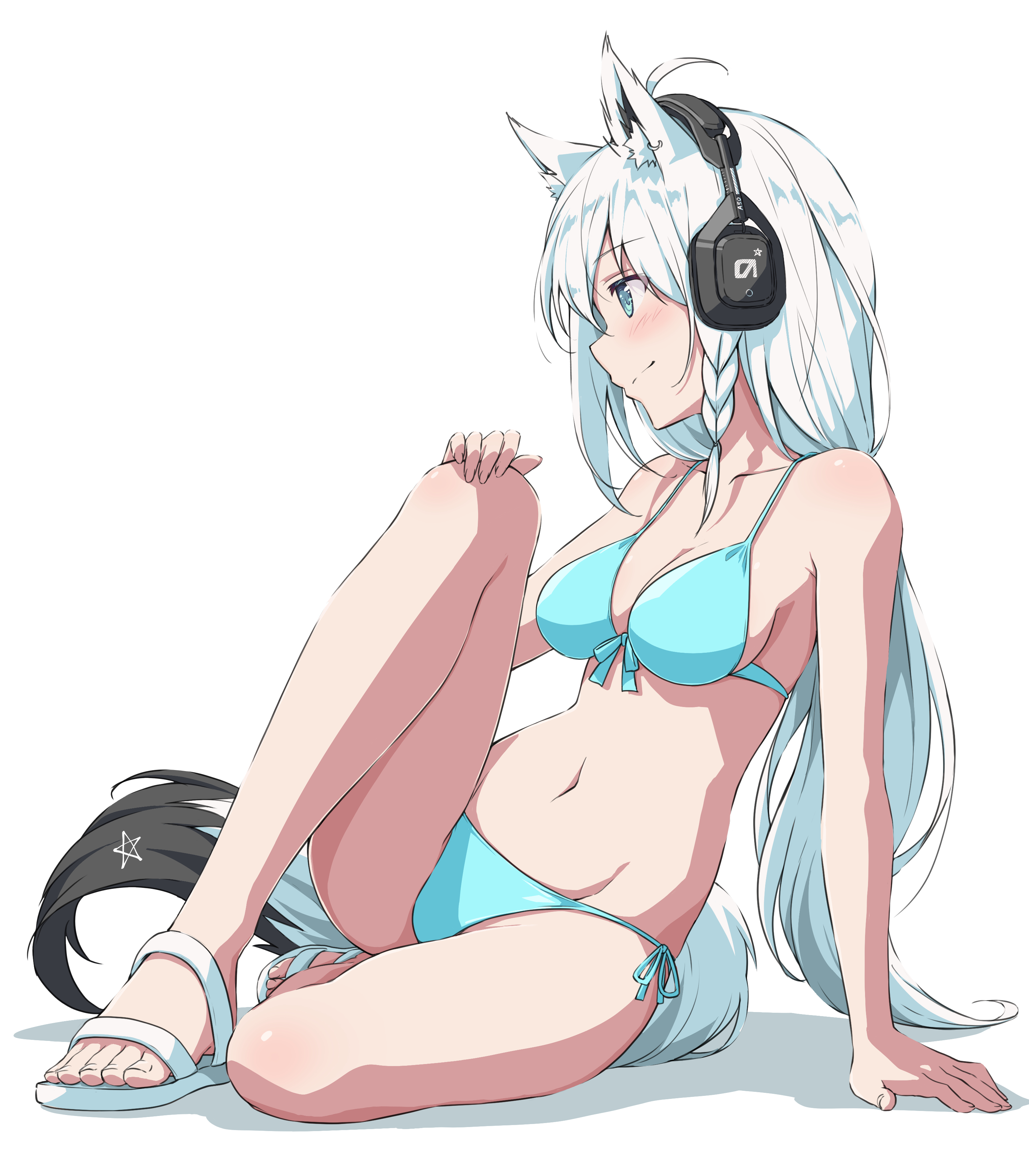 Chilling with some beats (animelegs Anime GIF)