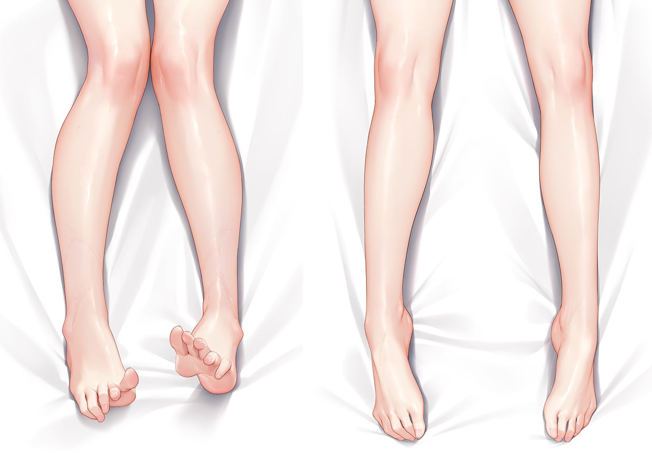 Smooth legs on white sheets (animelegs Anime GIF)