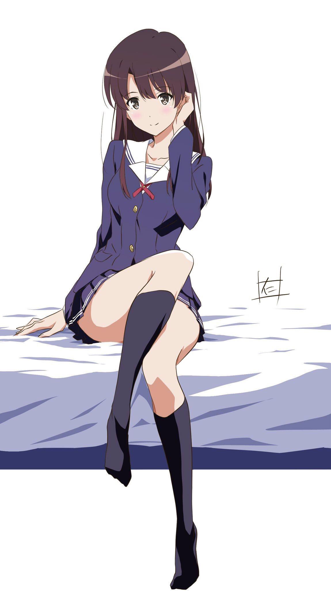 Kato Megumi dressed up in her uniform [Saekano] - Saekano