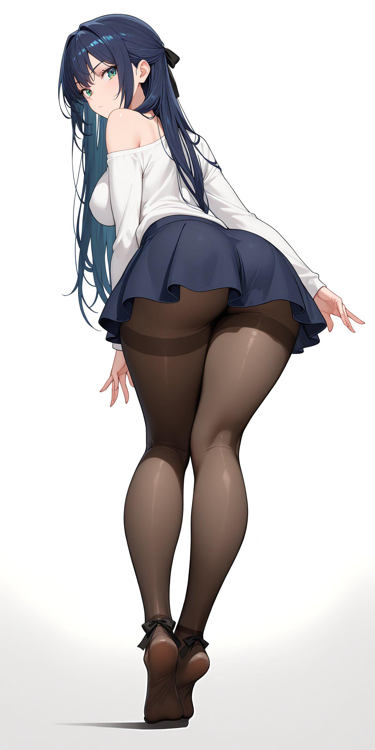 Black Tights Upkirt (animelegs Anime GIF)