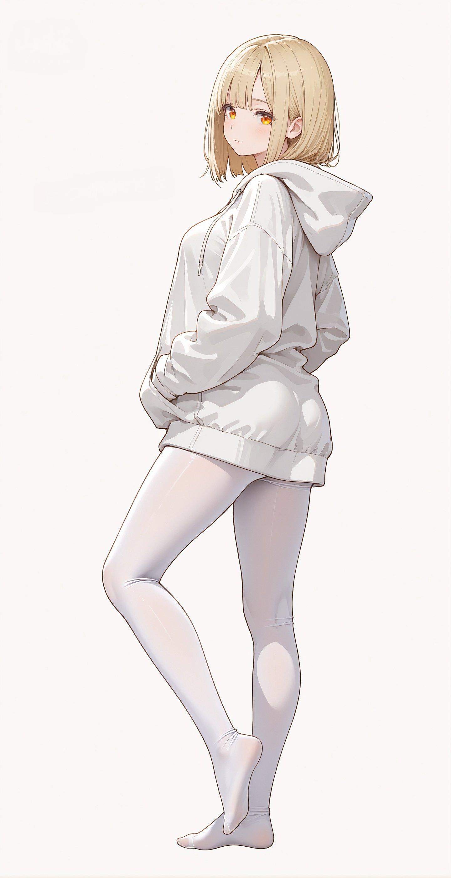 White Hoodie & Tights (animelegs Anime GIF)