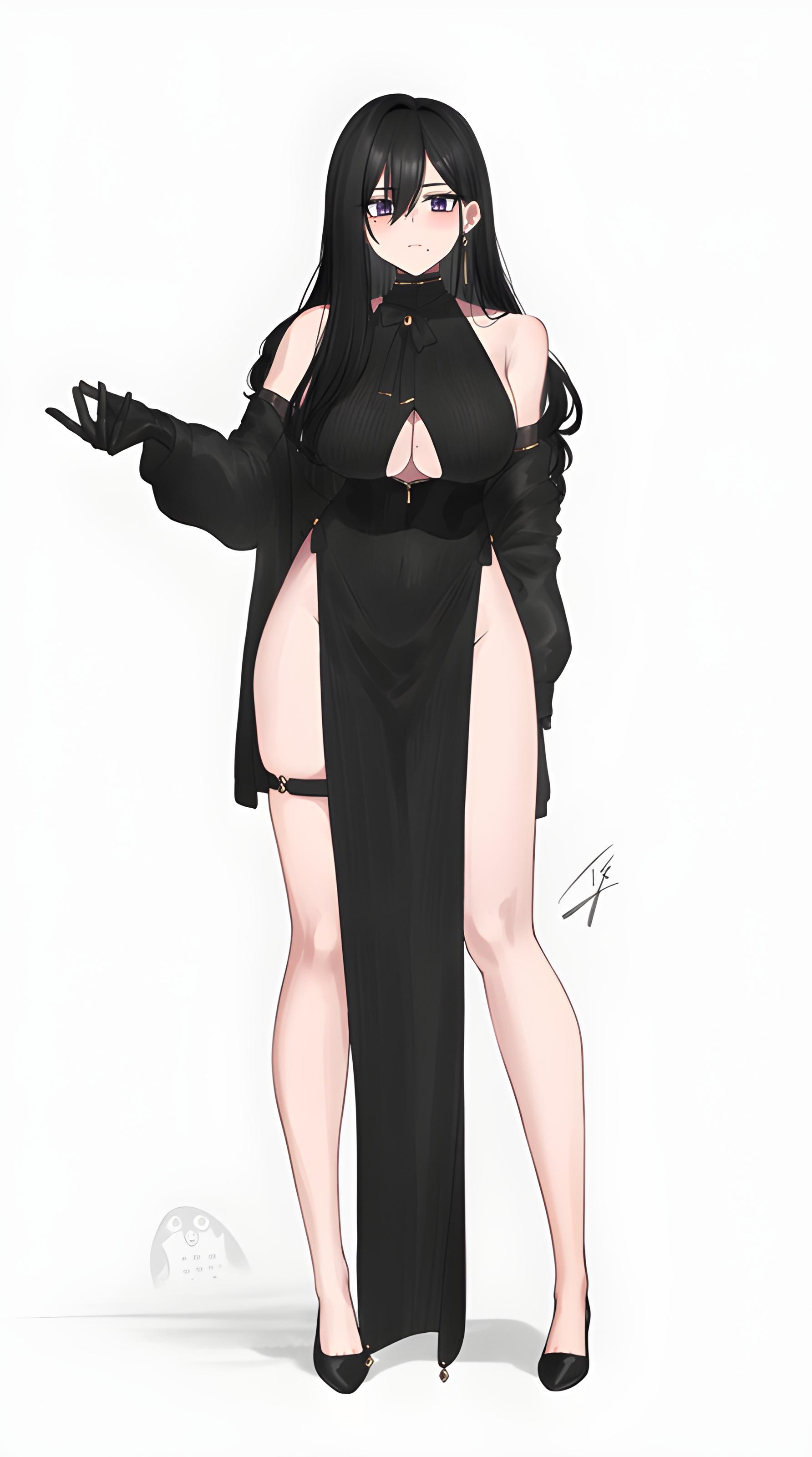 Long Black Dress [Artist's Original] - Artist's Original