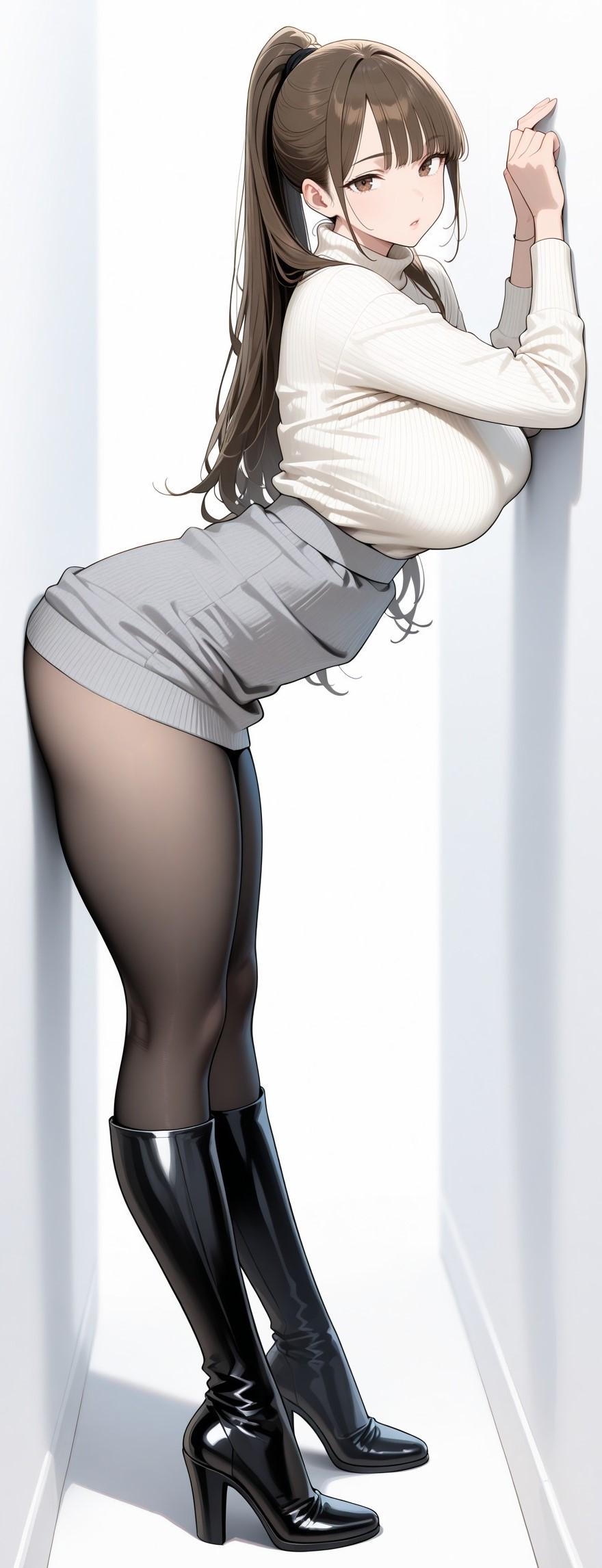 Black Tights & High Boots (animelegs Anime GIF)
