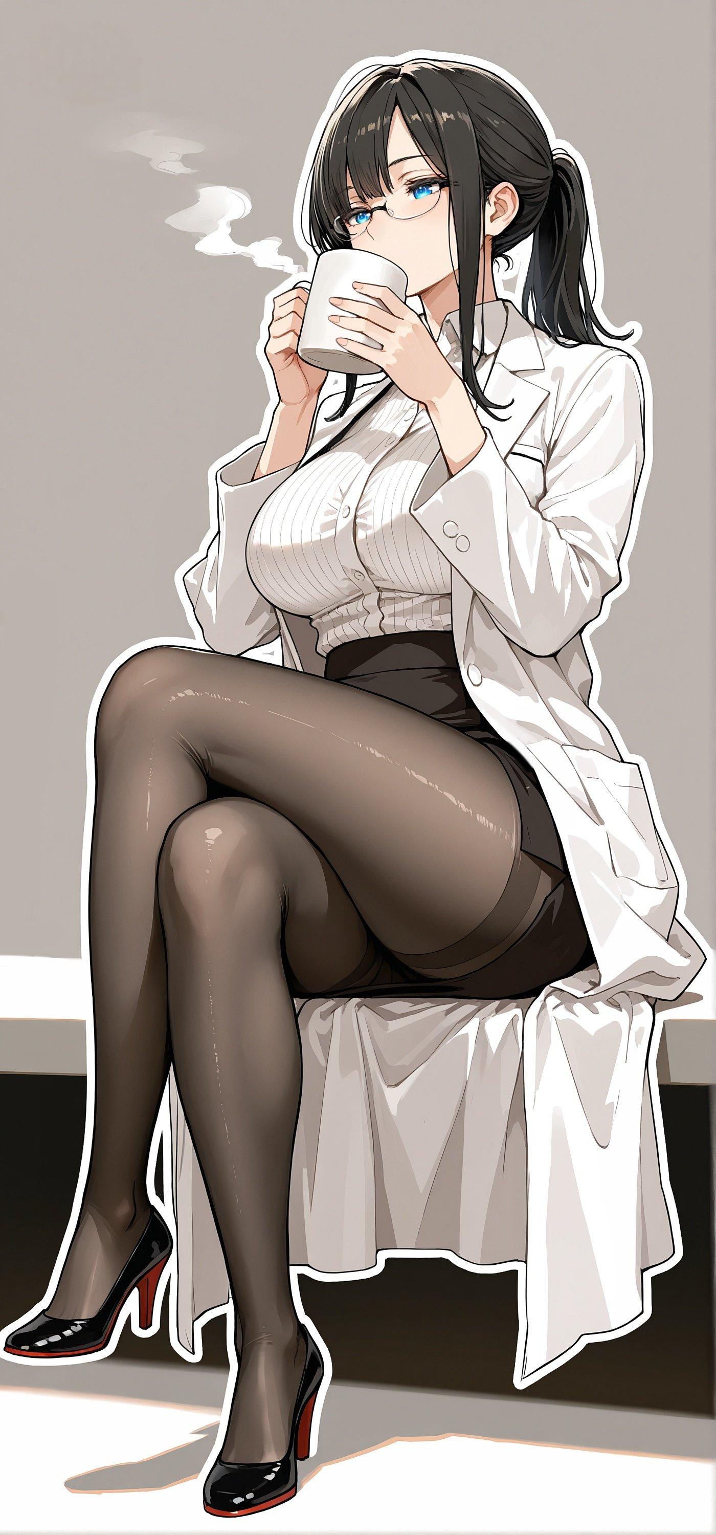 Coffee Break at Work (animelegs Anime GIF)