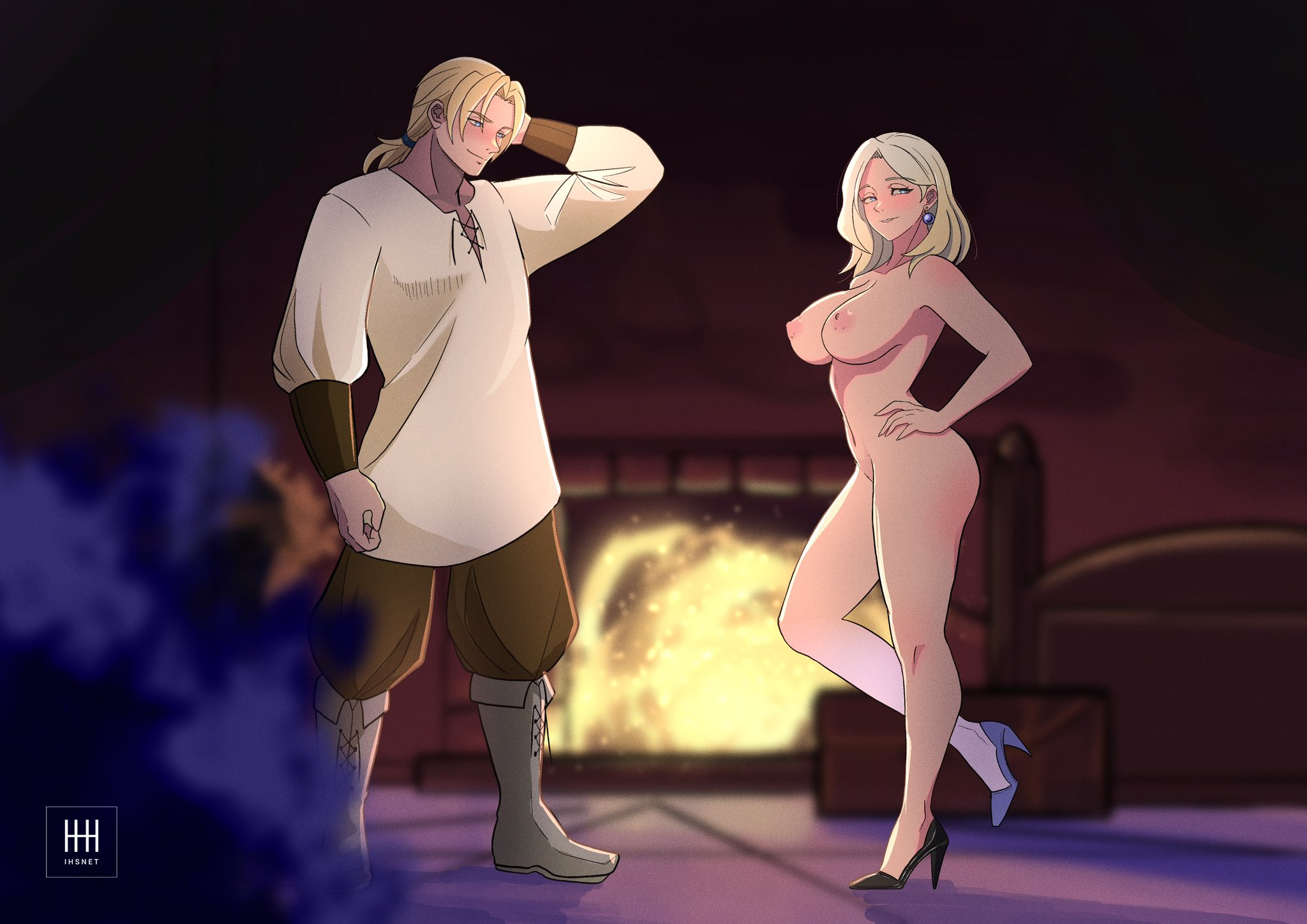 Mercedes seducing Dimitri by putting on nothing but high heels [fire emblem] (ihsnet) - fire emblem
