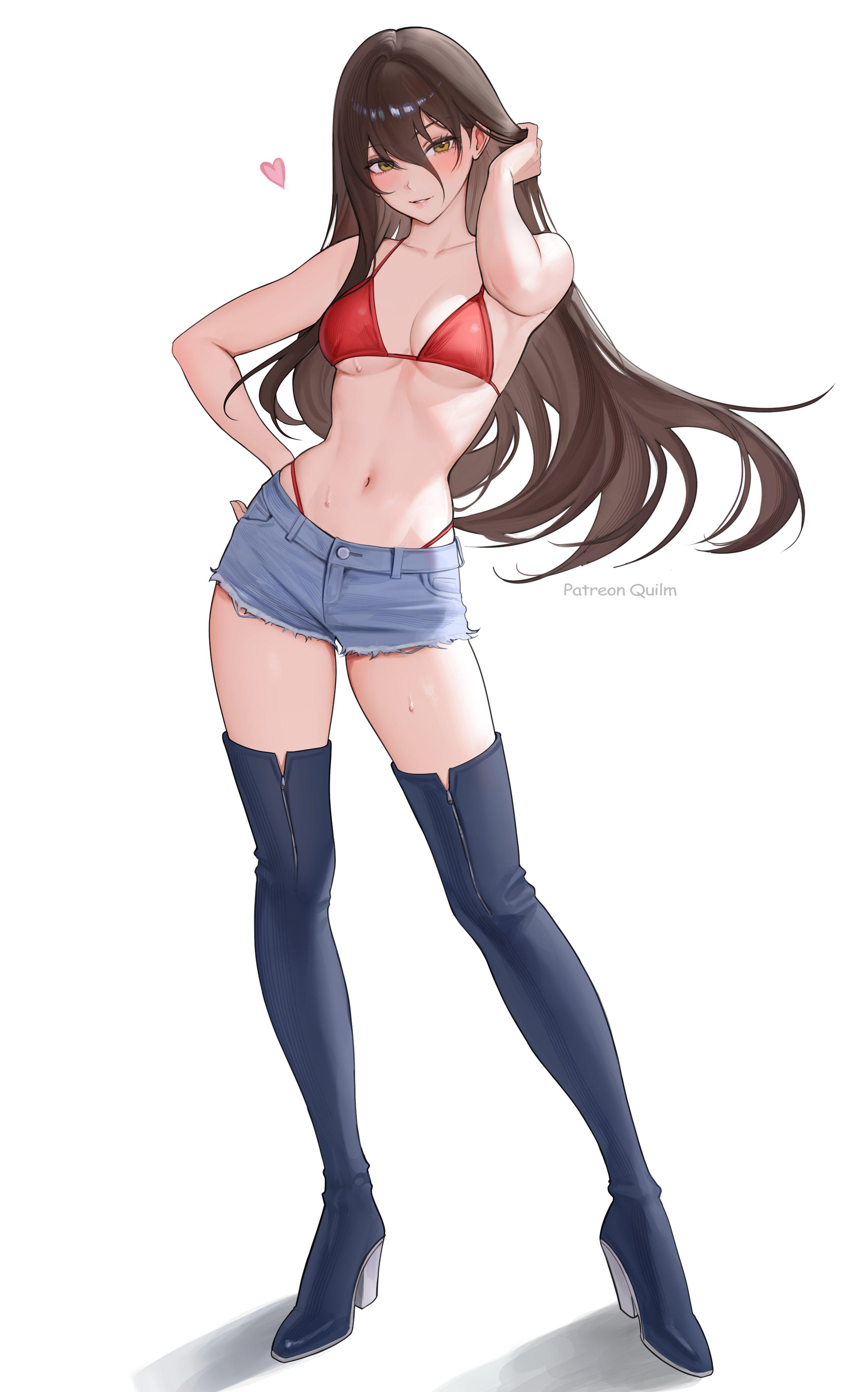 Navy Blue Thigh Boots (animelegs Anime GIF)
