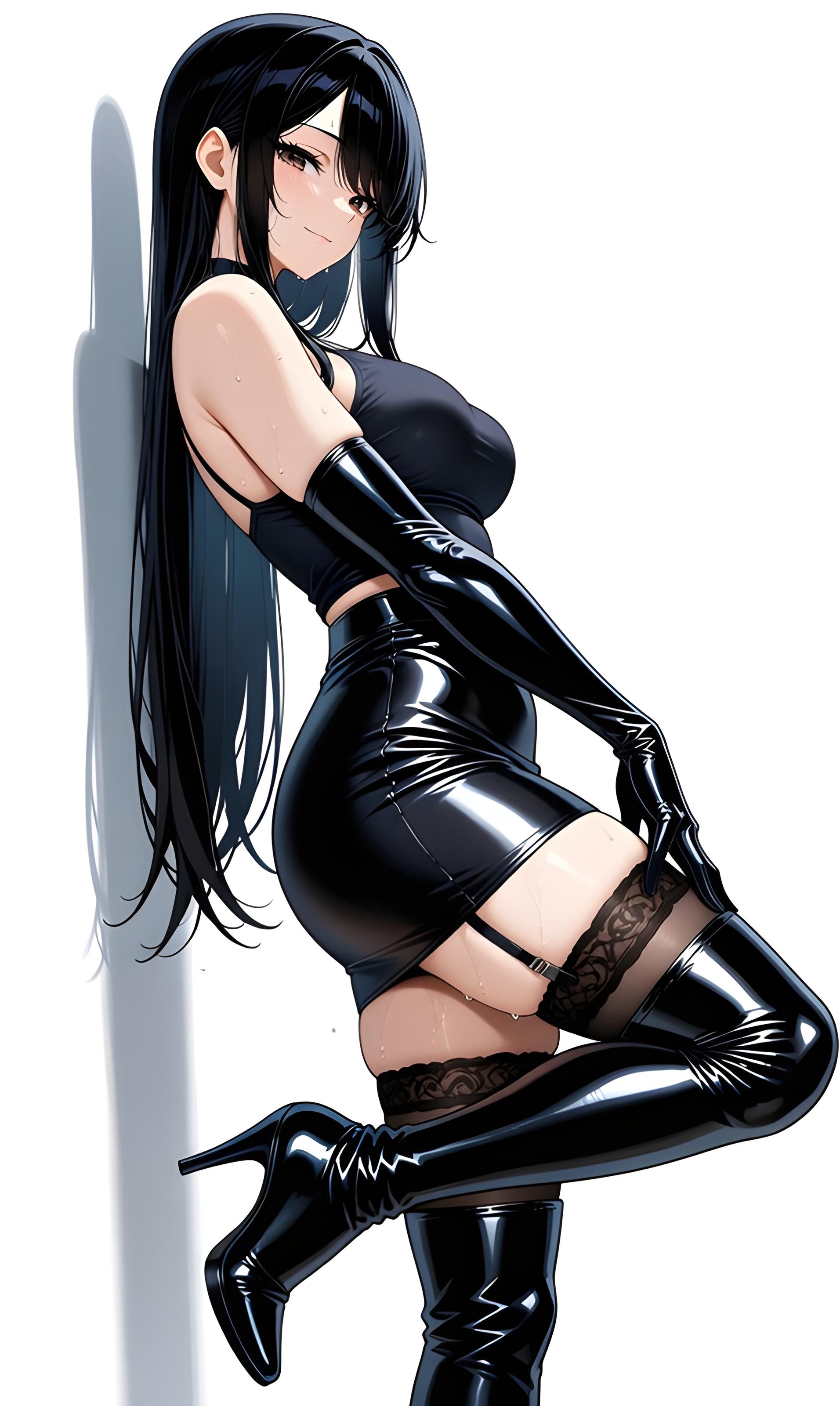 Full Black Outfit (animelegs Anime GIF)
